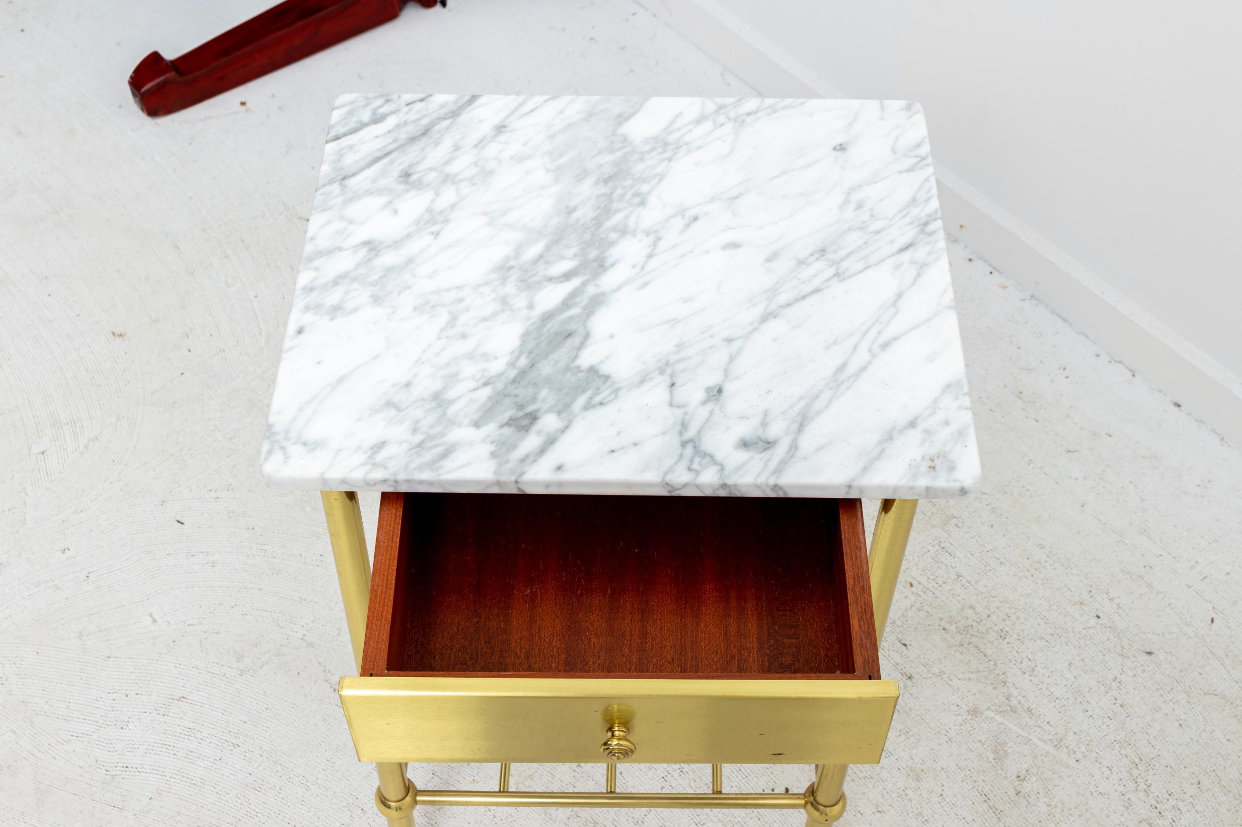 Brass and Marble Side Tables For Sale 1