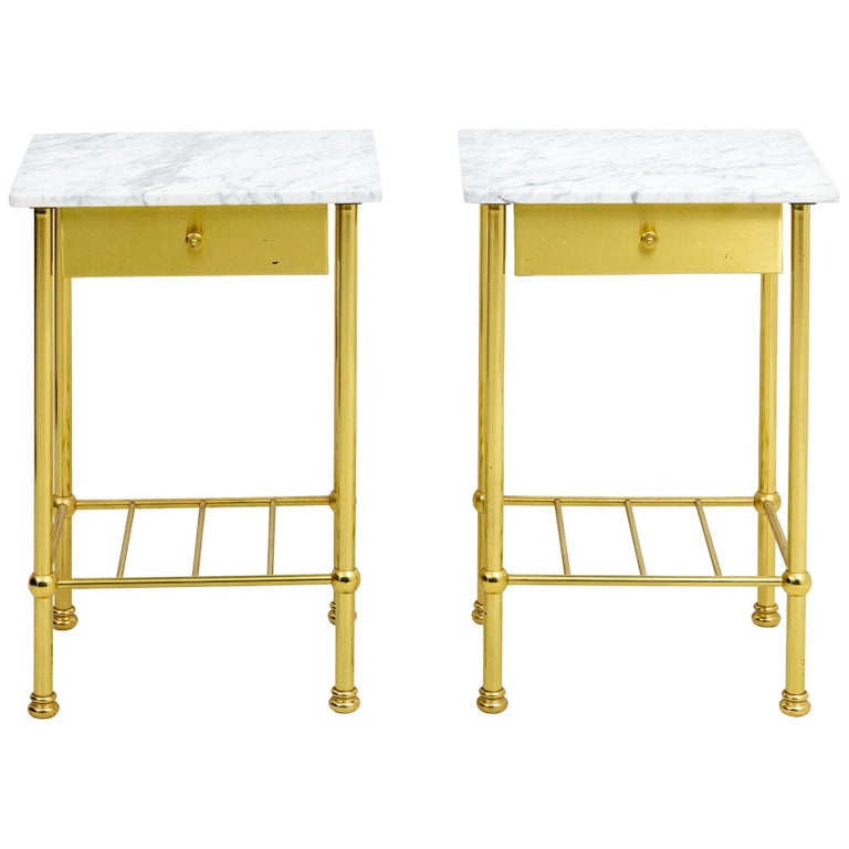 Brass and Marble Side Tables For Sale at 1stDibs marble brass side table