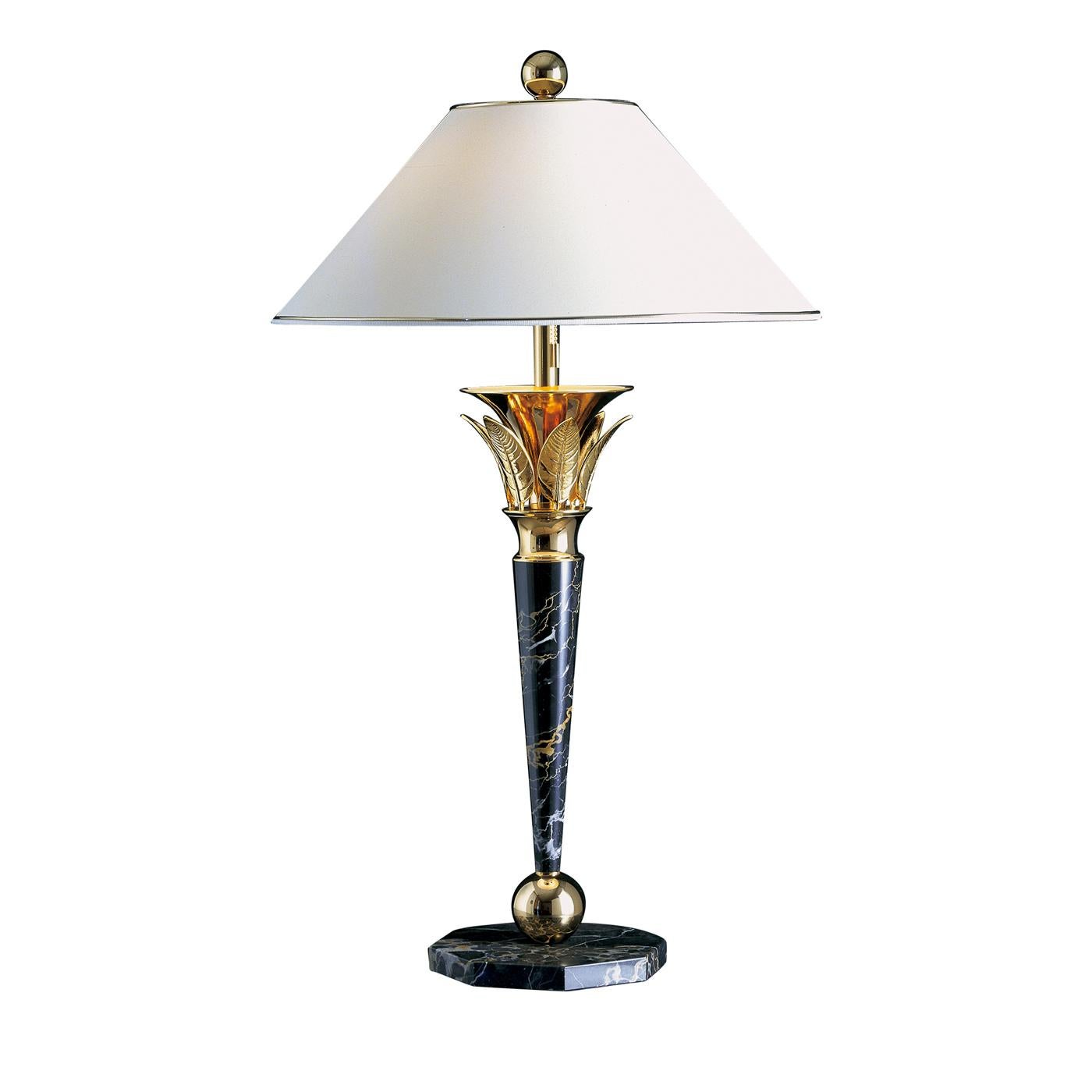 Modern Brass and Marble Table Lamp