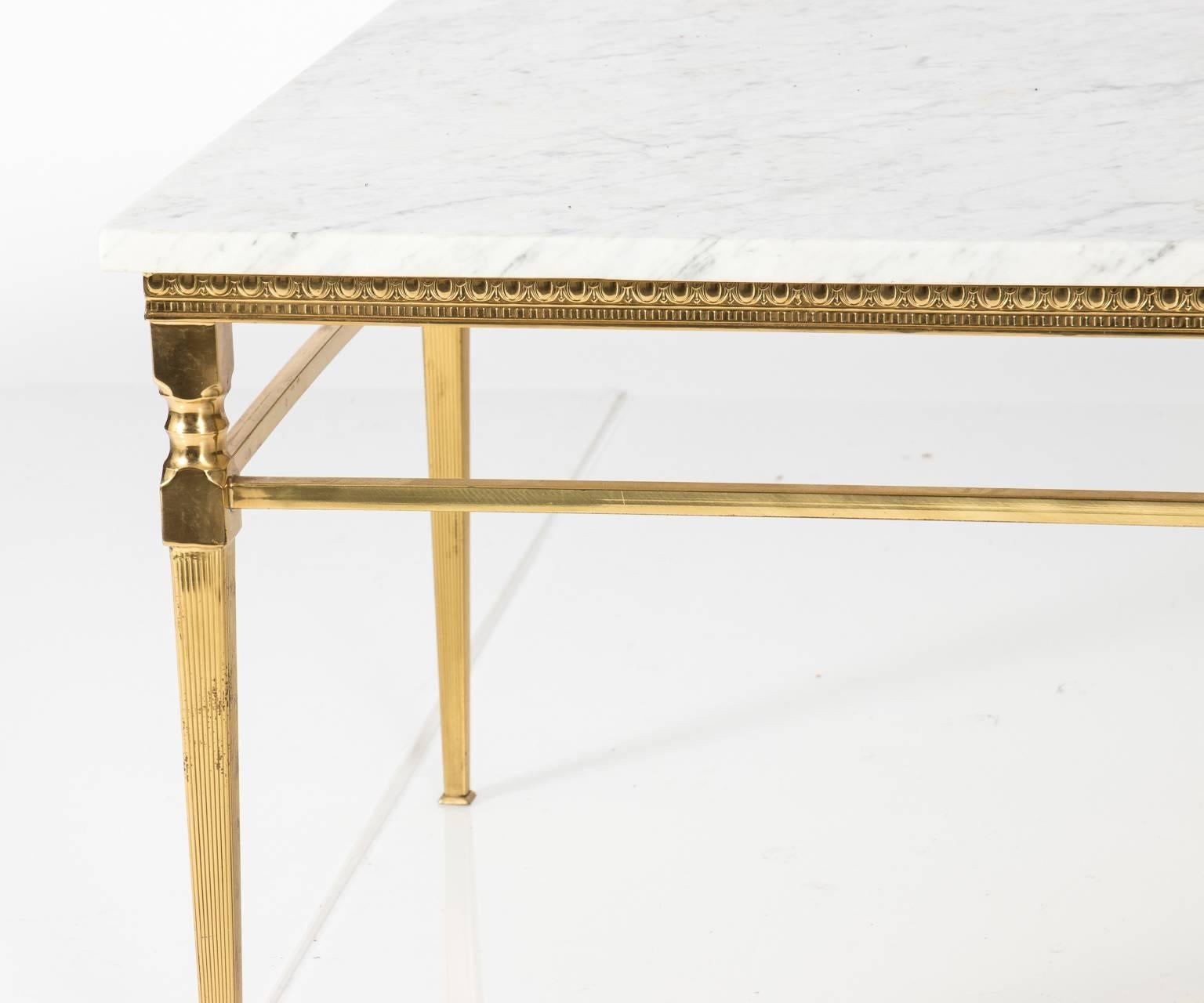 Brass and Marble Top Coffee Table 4