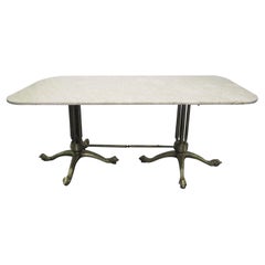Brass and Marble-Top Dining Table in the Style of Maison Jansen