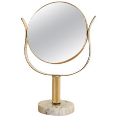 Brass and Marble Vanity Mirror