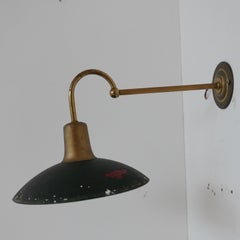 Brass and Mercury Glass Antique Swan Neck Wall Lights '6'