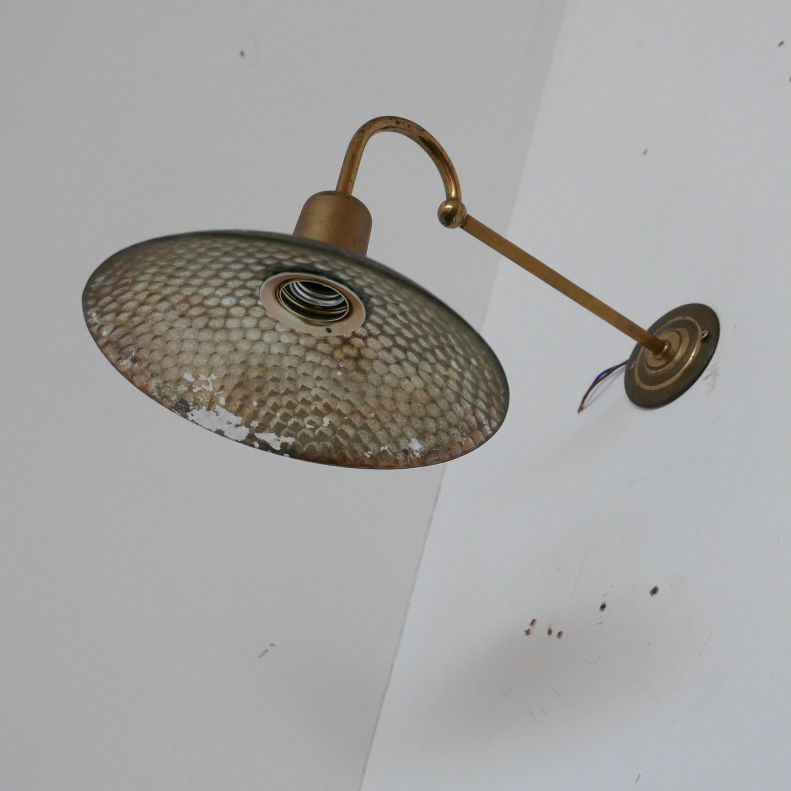 British Brass and Mercury Glass Antique Swan Neck Wall Lights '6'