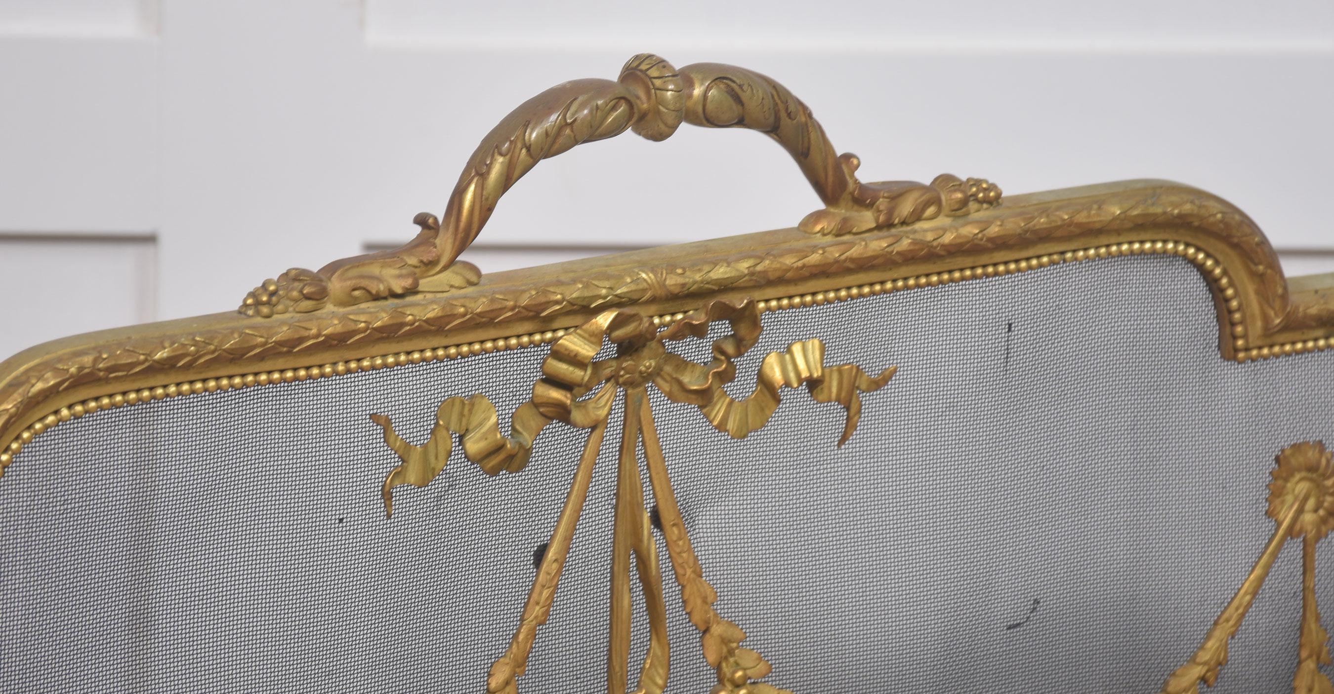 British Brass and mesh French fire screen