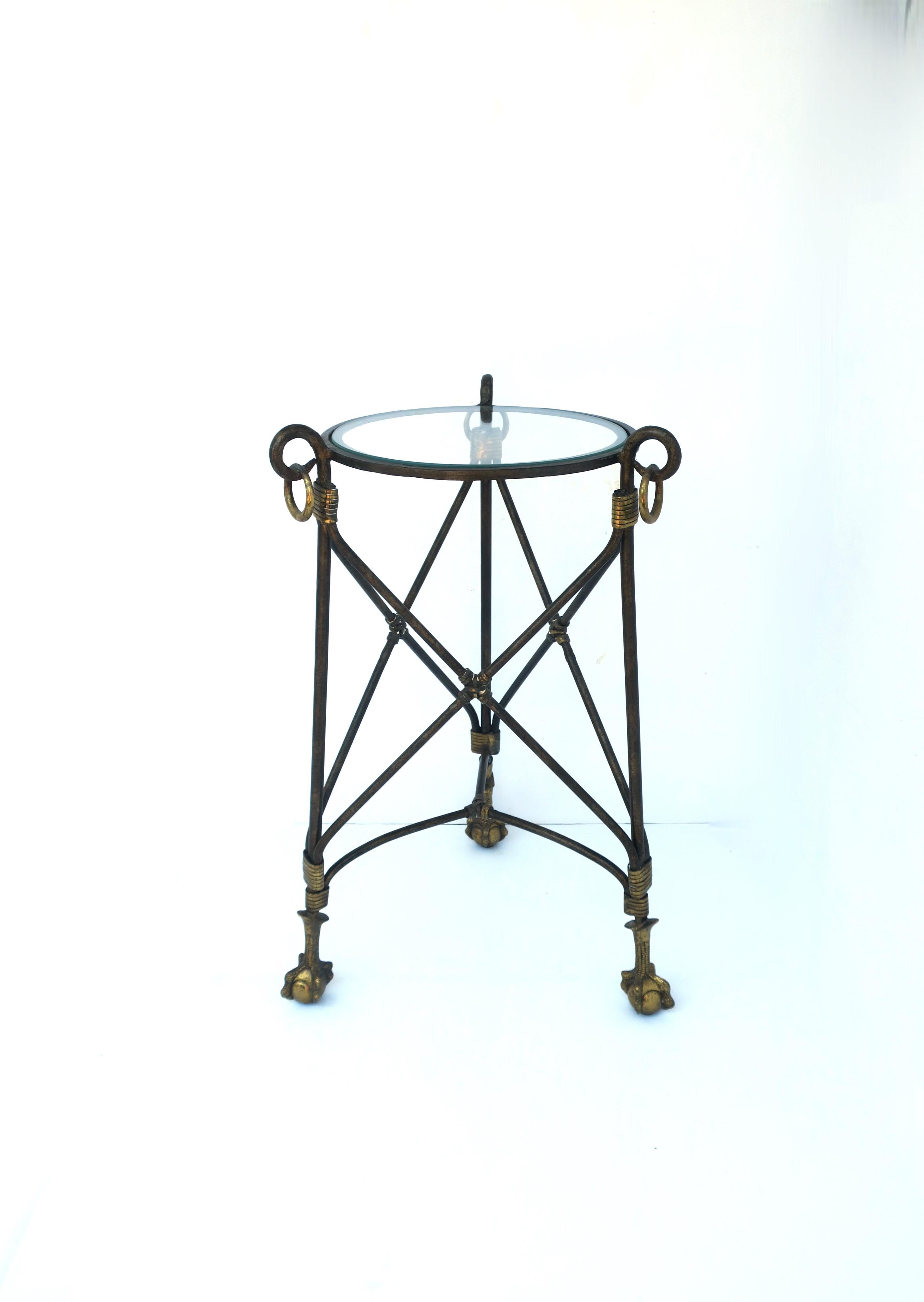 Brass and Metal Ball and Claw Drinks Table 6