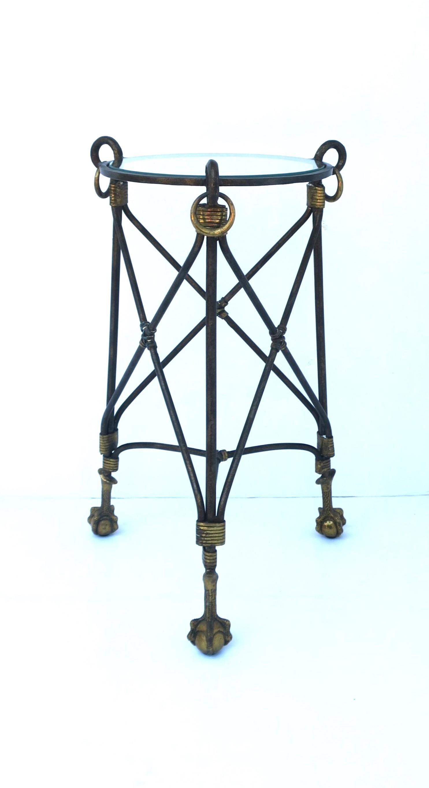 Brass and Metal Ball and Claw Drinks Table In Good Condition In New York, NY