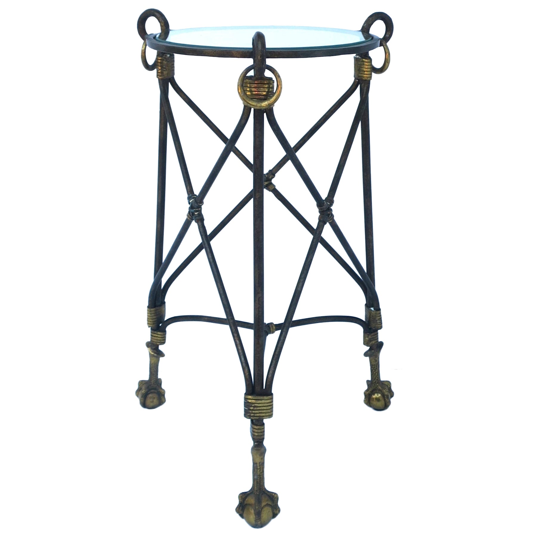 Brass and Metal Ball and Claw Drinks Table