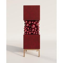 Brass And Metal Bubbles Decorative Cabinet by PANOPTIKUM COLLECTIONS