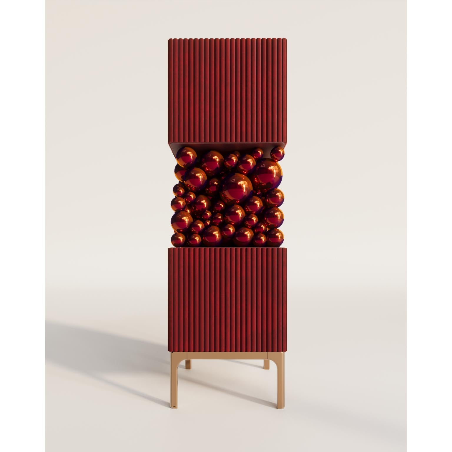 Other Brass And Metal Bubbles Decorative Cabinet by PANOPTIKUM COLLECTIONS For Sale