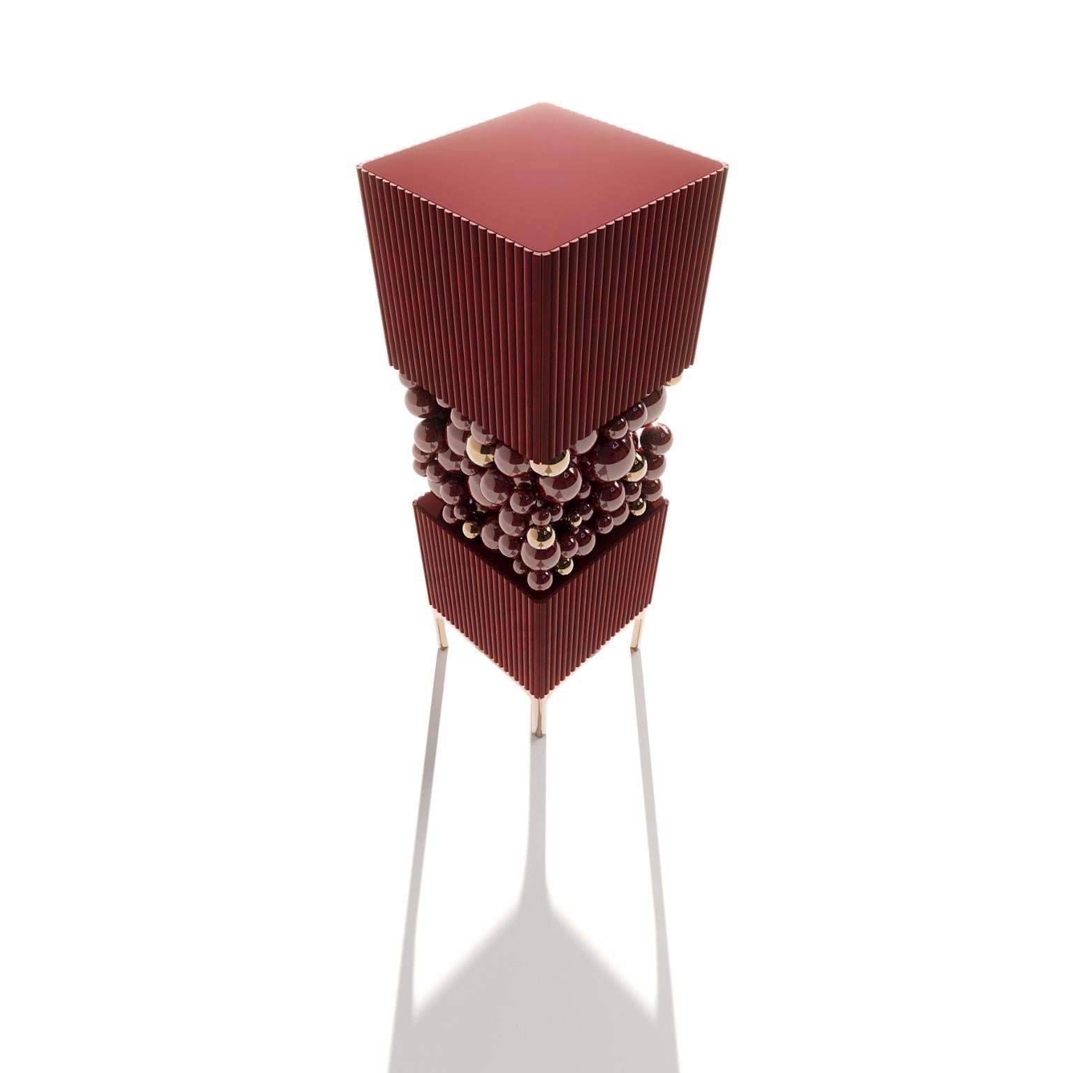 Contemporary Brass And Metal Bubbles Decorative Cabinet by PANOPTIKUM COLLECTIONS For Sale
