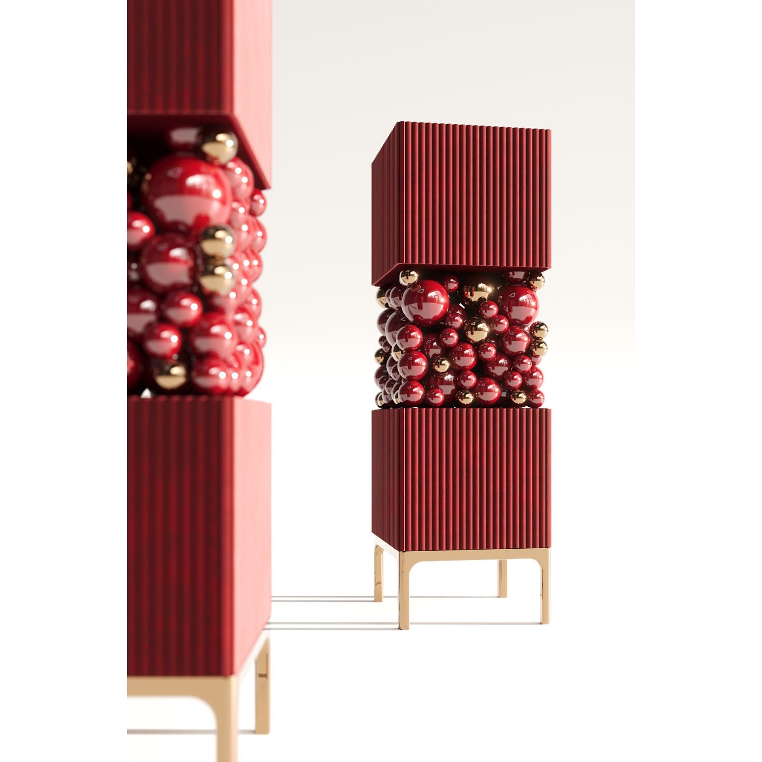 Brass And Metal Bubbles Decorative Cabinet by PANOPTIKUM COLLECTIONS For Sale 1