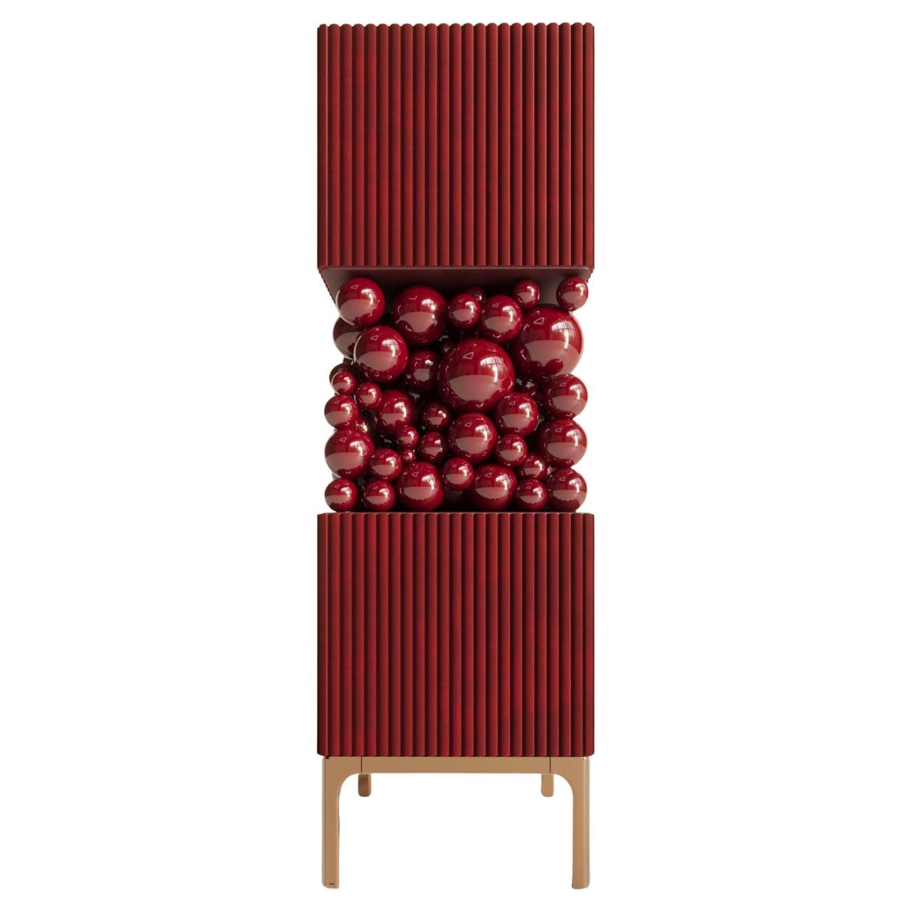 Brass And Metal Bubbles Decorative Cabinet by PANOPTIKUM COLLECTIONS