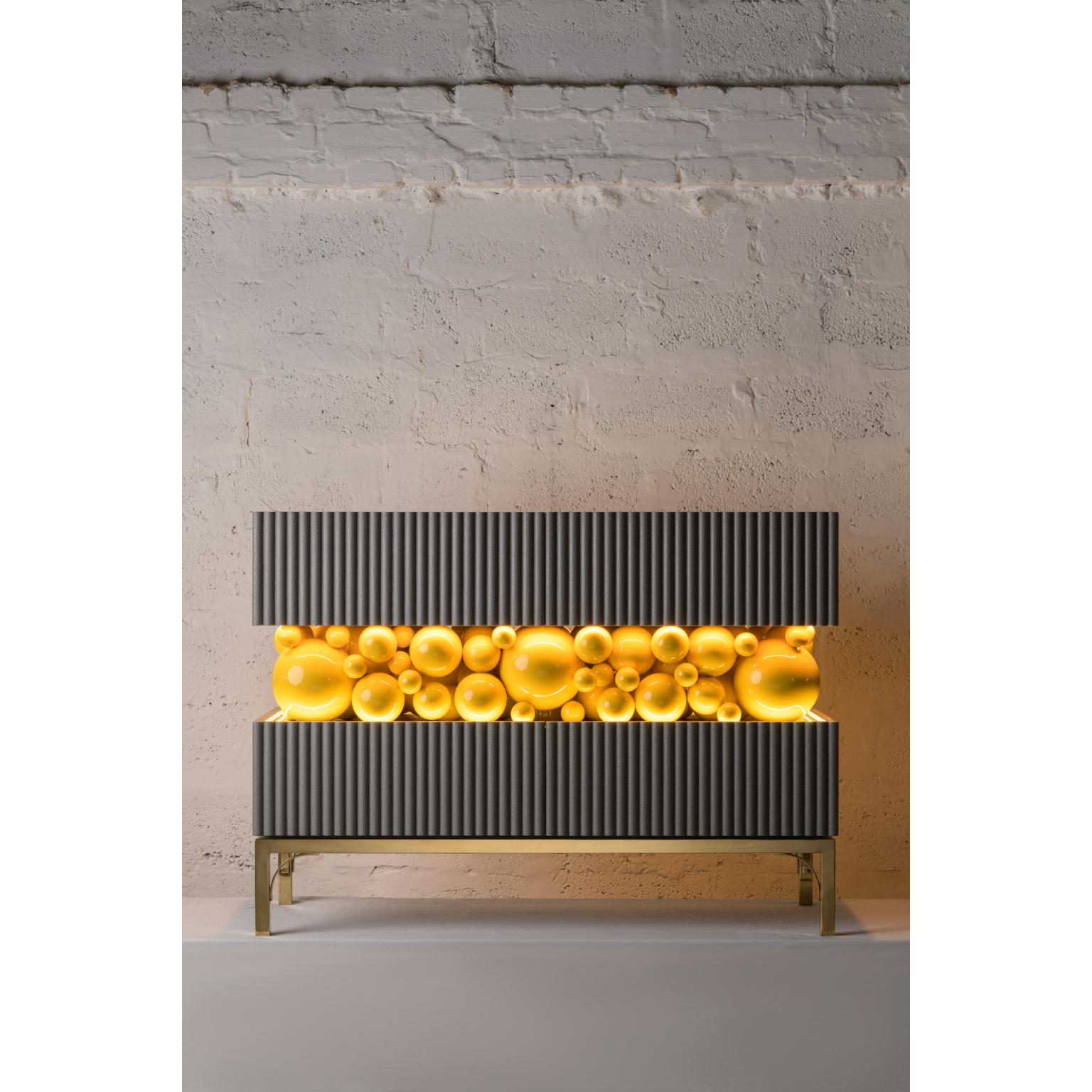 XXIe siècle et contemporain Buffet décoratif en laiton et bulles de métal par PANOPTIKUM COLLECTIONS en vente