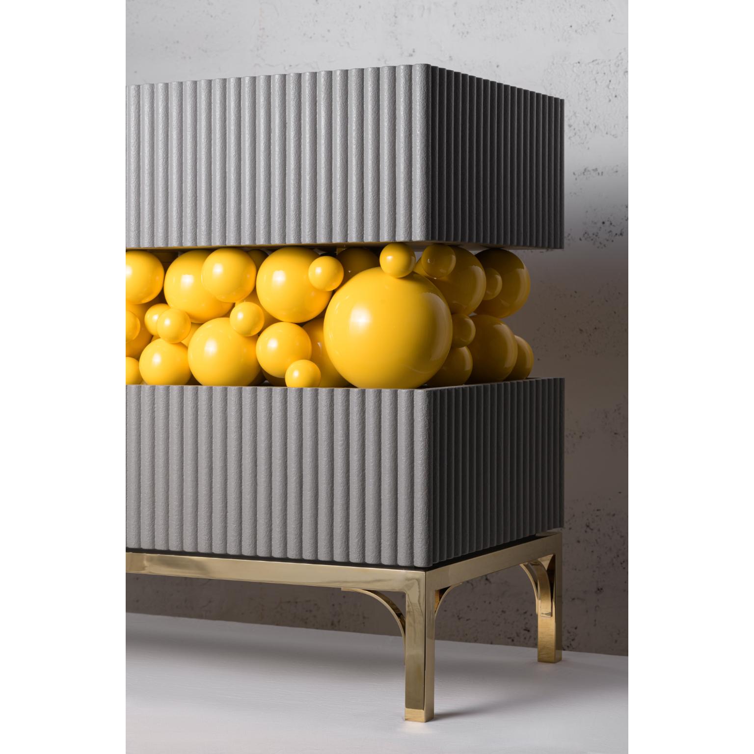 Laiton Buffet décoratif en laiton et bulles de métal par PANOPTIKUM COLLECTIONS en vente