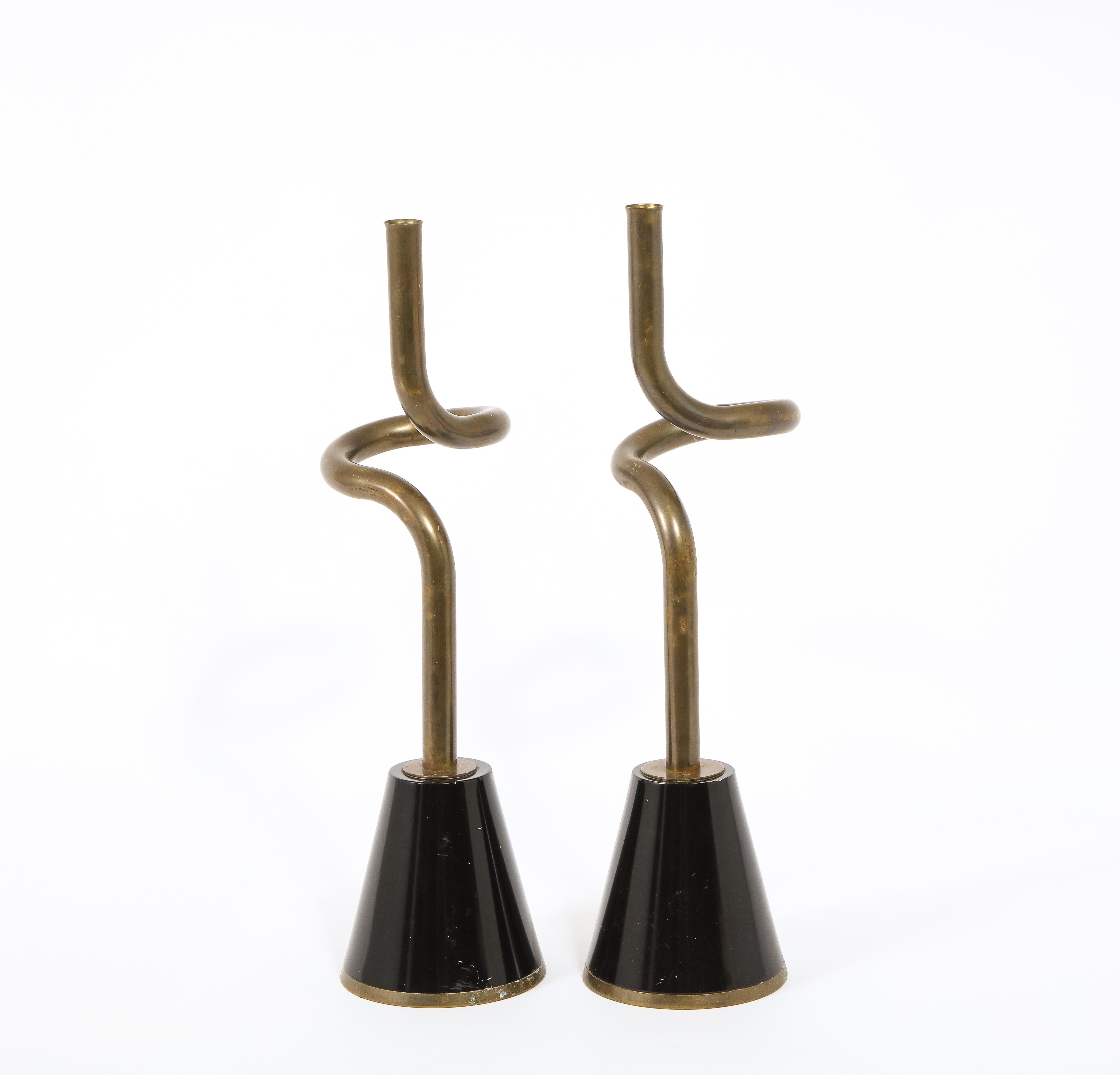 North American Brass and Metal Candle Holders, USA, 1960's