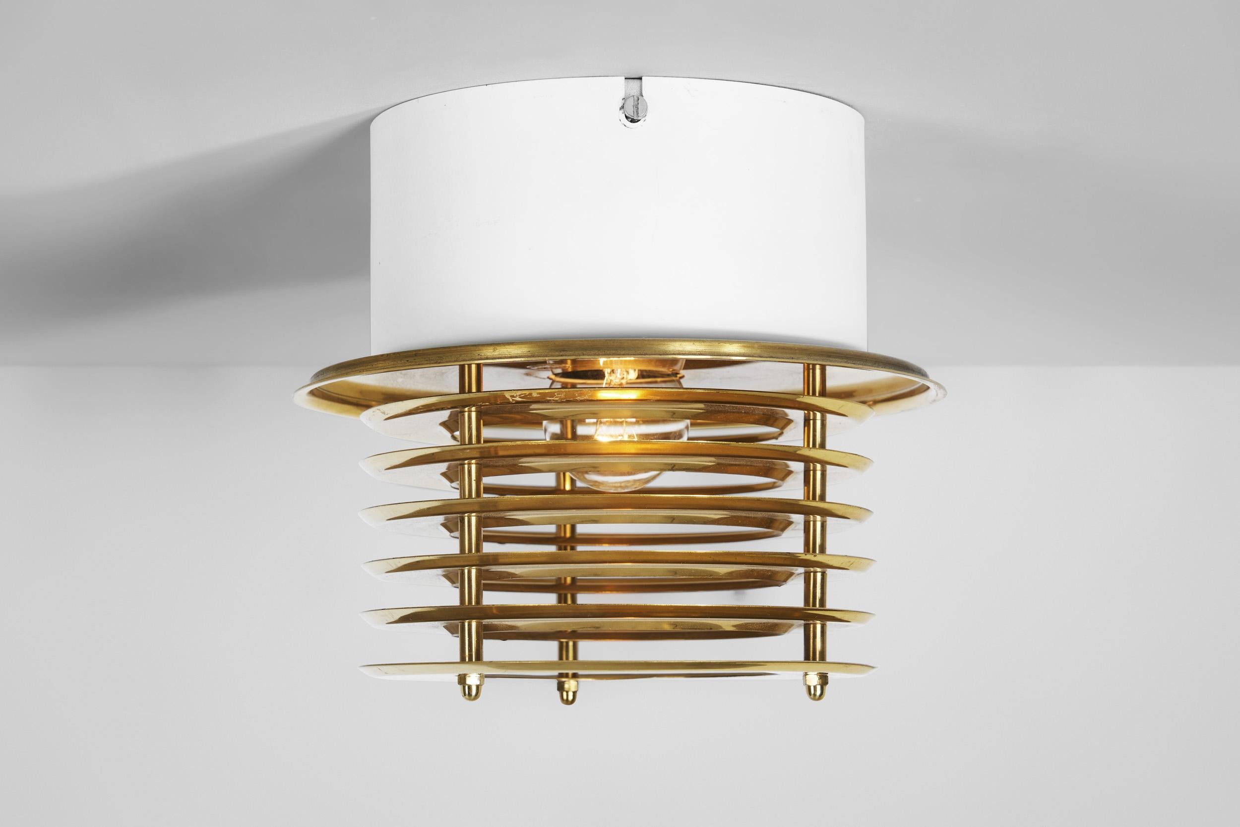 Brass and Metal Ceiling Lamps by Taiba-Falkenberg Belysnin, Sweden 1960s For Sale 2