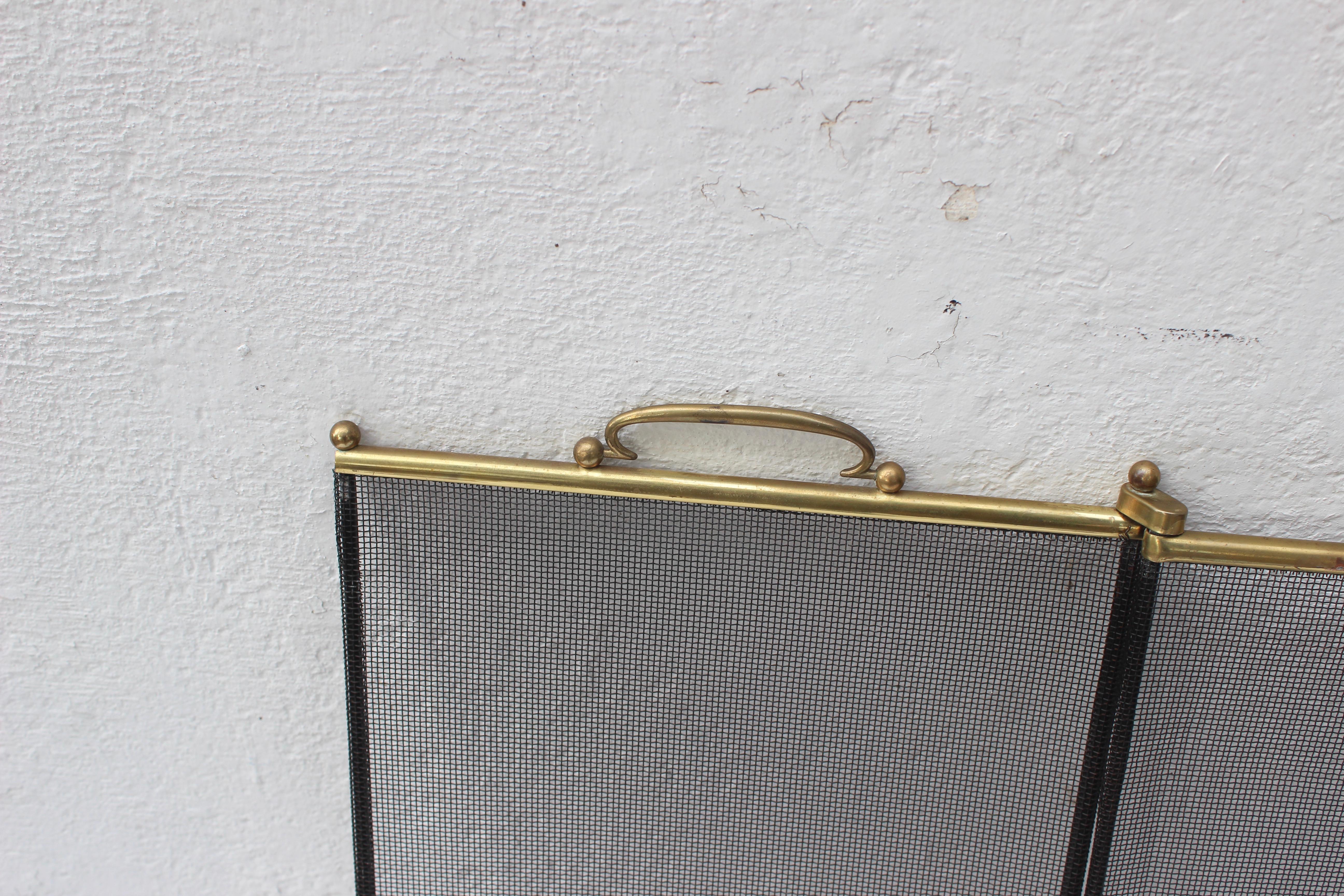 20th Century Brass and Metal Fireplace Screen