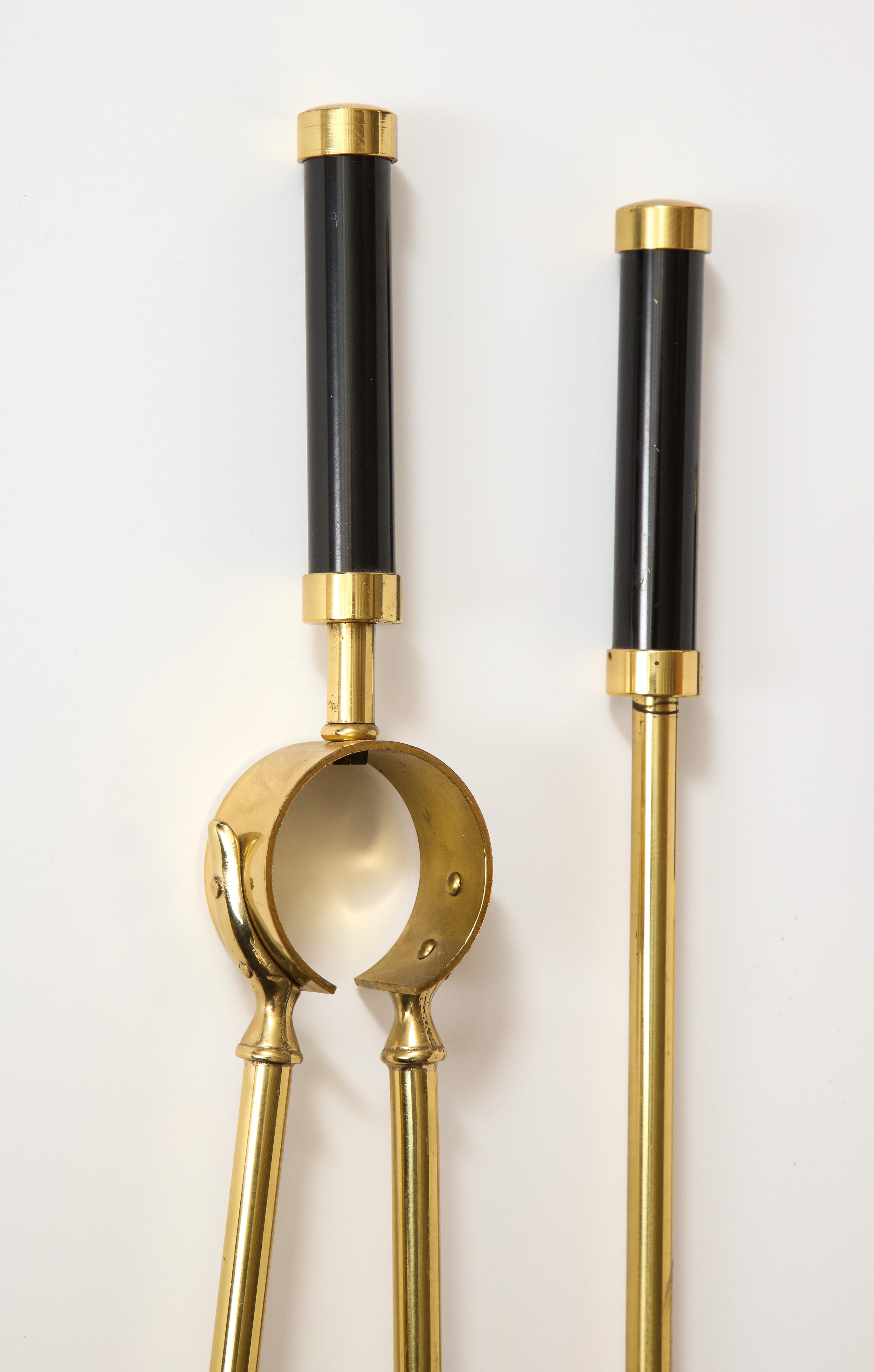 Brass and Metal Fireplace Set, Tools and Andirons by Giovanni Banci, Italy, 1970 5