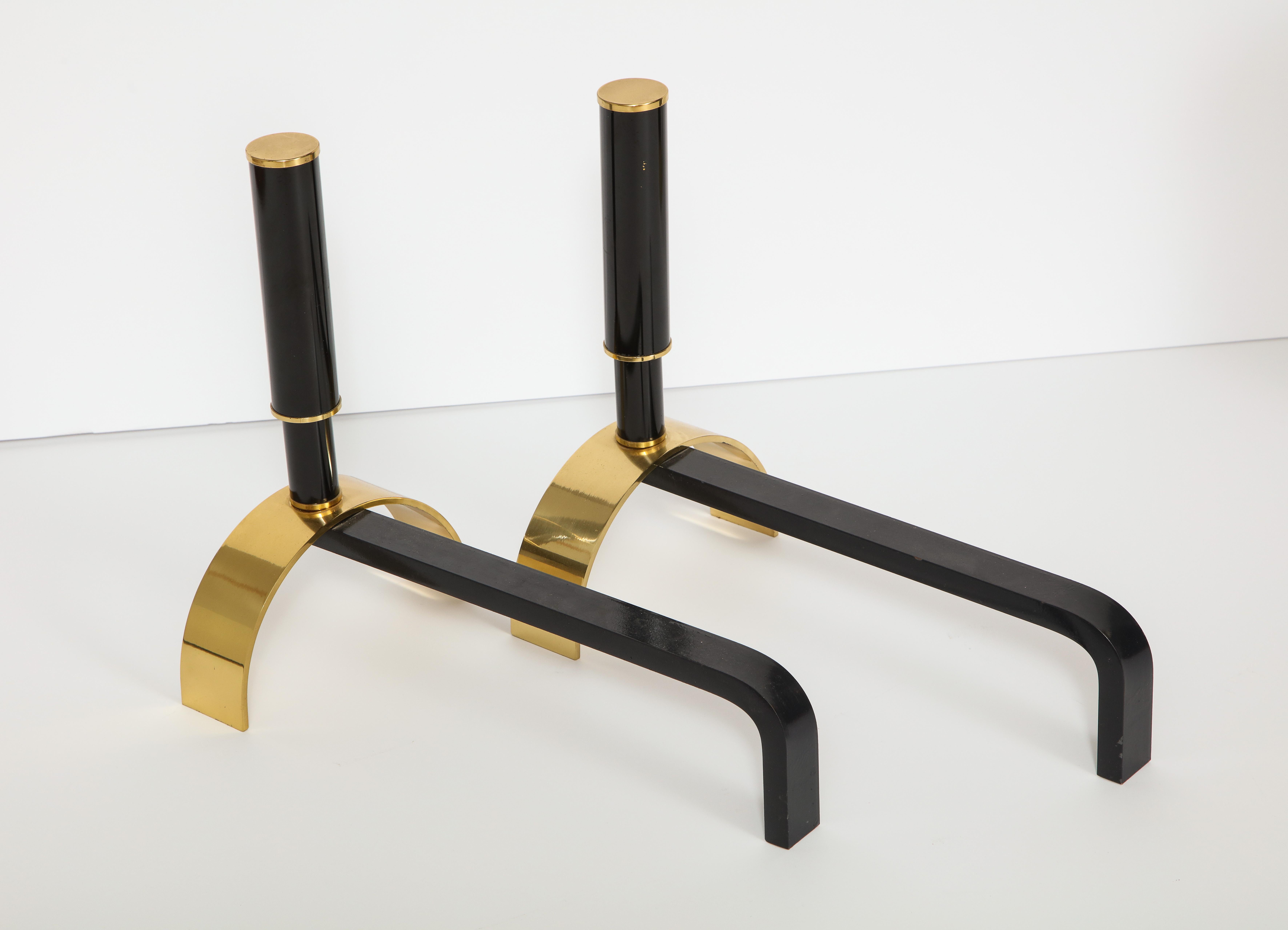Brass and Metal Fireplace Set, Tools and Andirons by Giovanni Banci, Italy, 1970 8