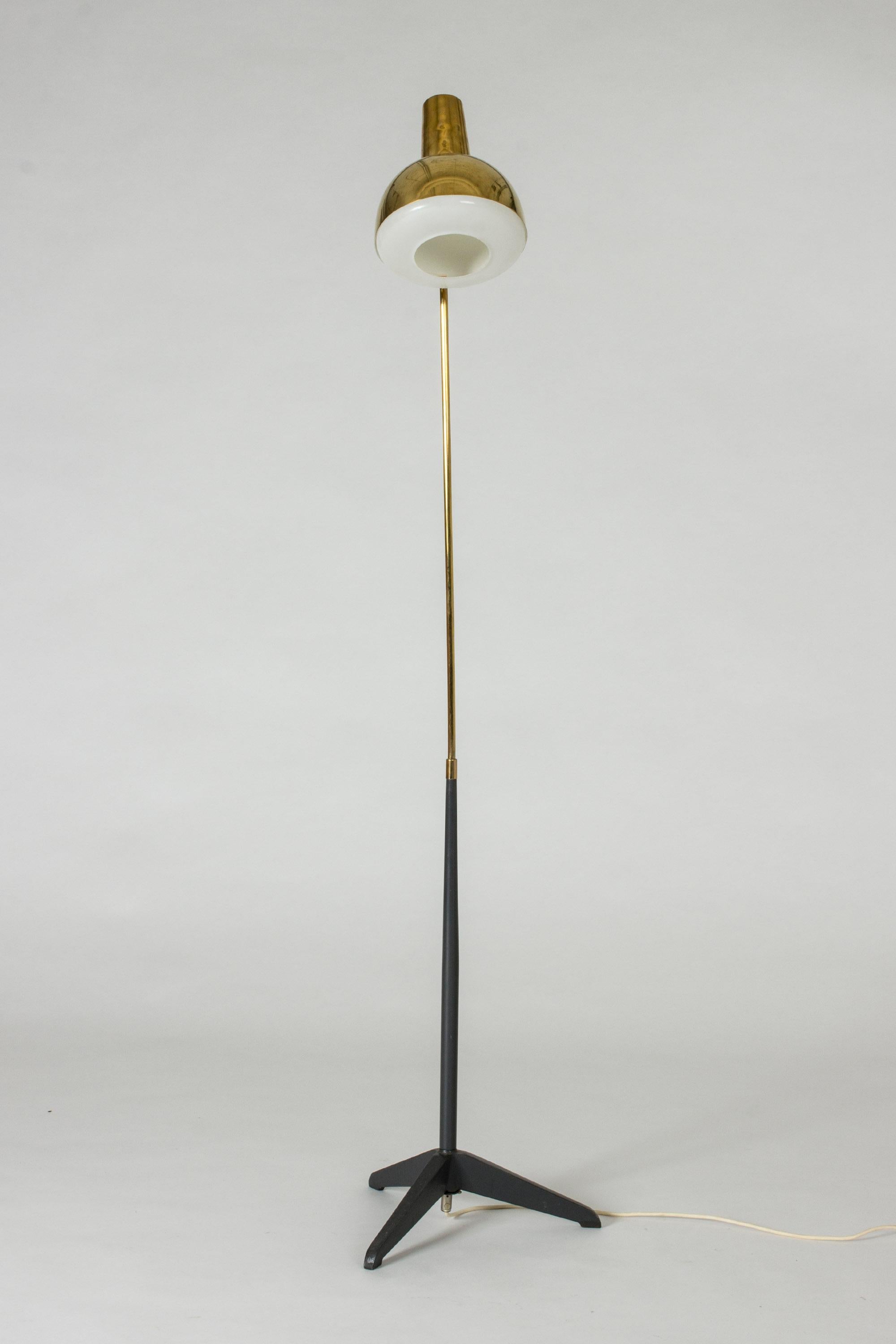 Scandinavian Modern Brass and Metal Floor Lamp from ASEA