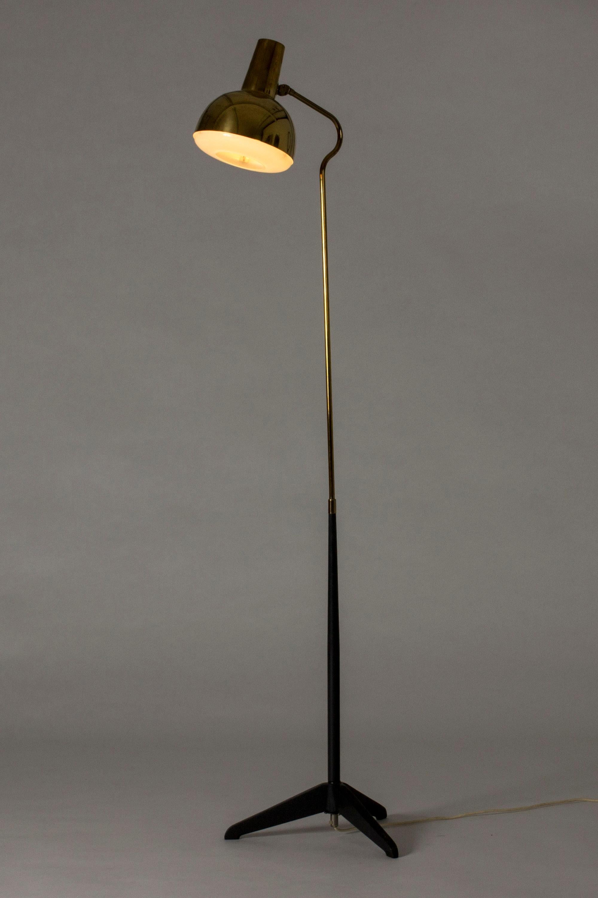 Swedish Brass and Metal Floor Lamp from ASEA