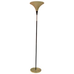Retro Brass and Metal Italian Floor Lamp from Midcentury