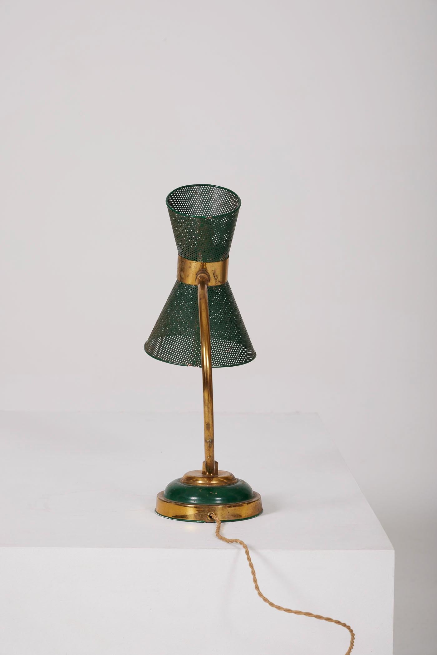 20th Century Brass and metal lamp For Sale