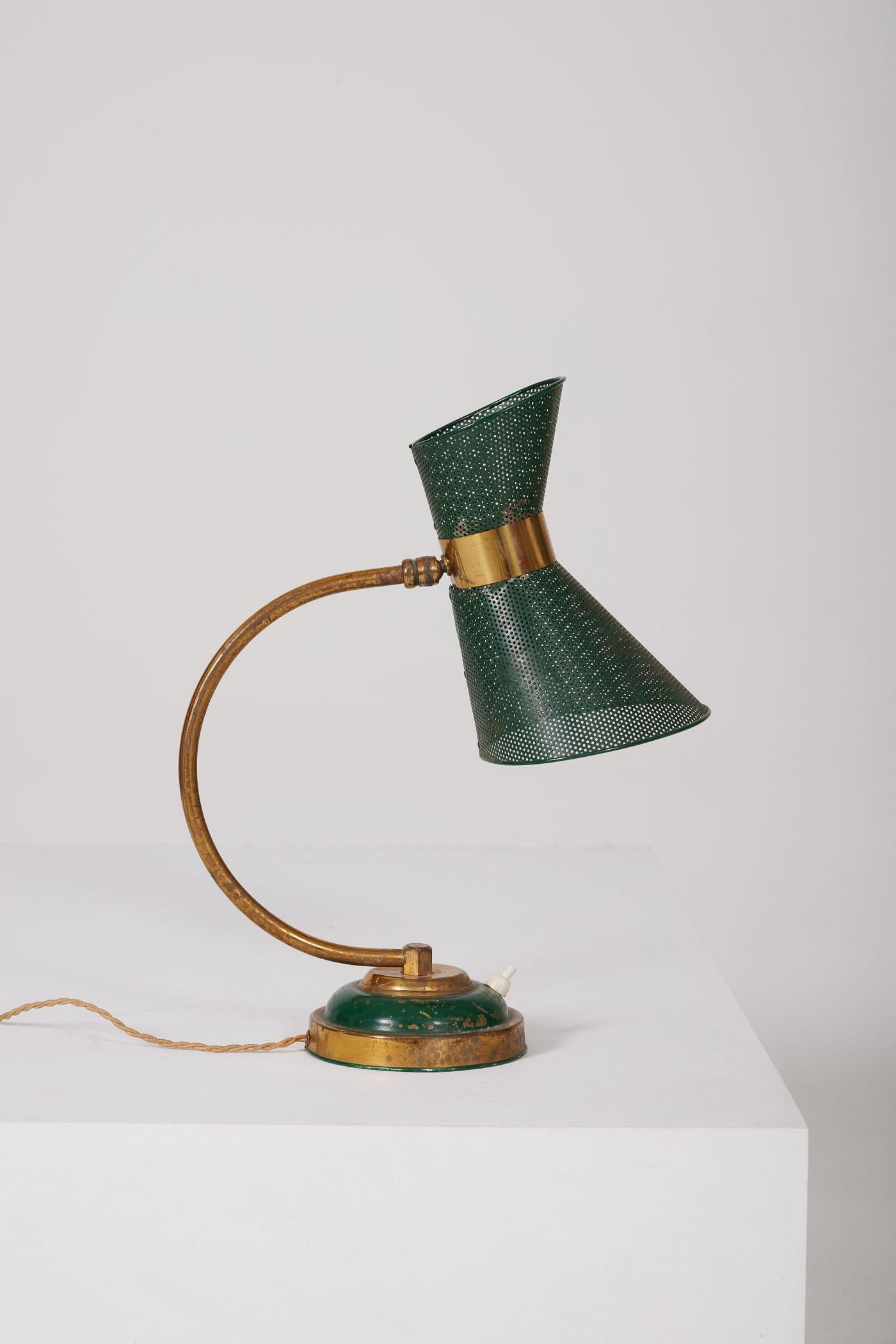 Brass and metal lamp For Sale 1