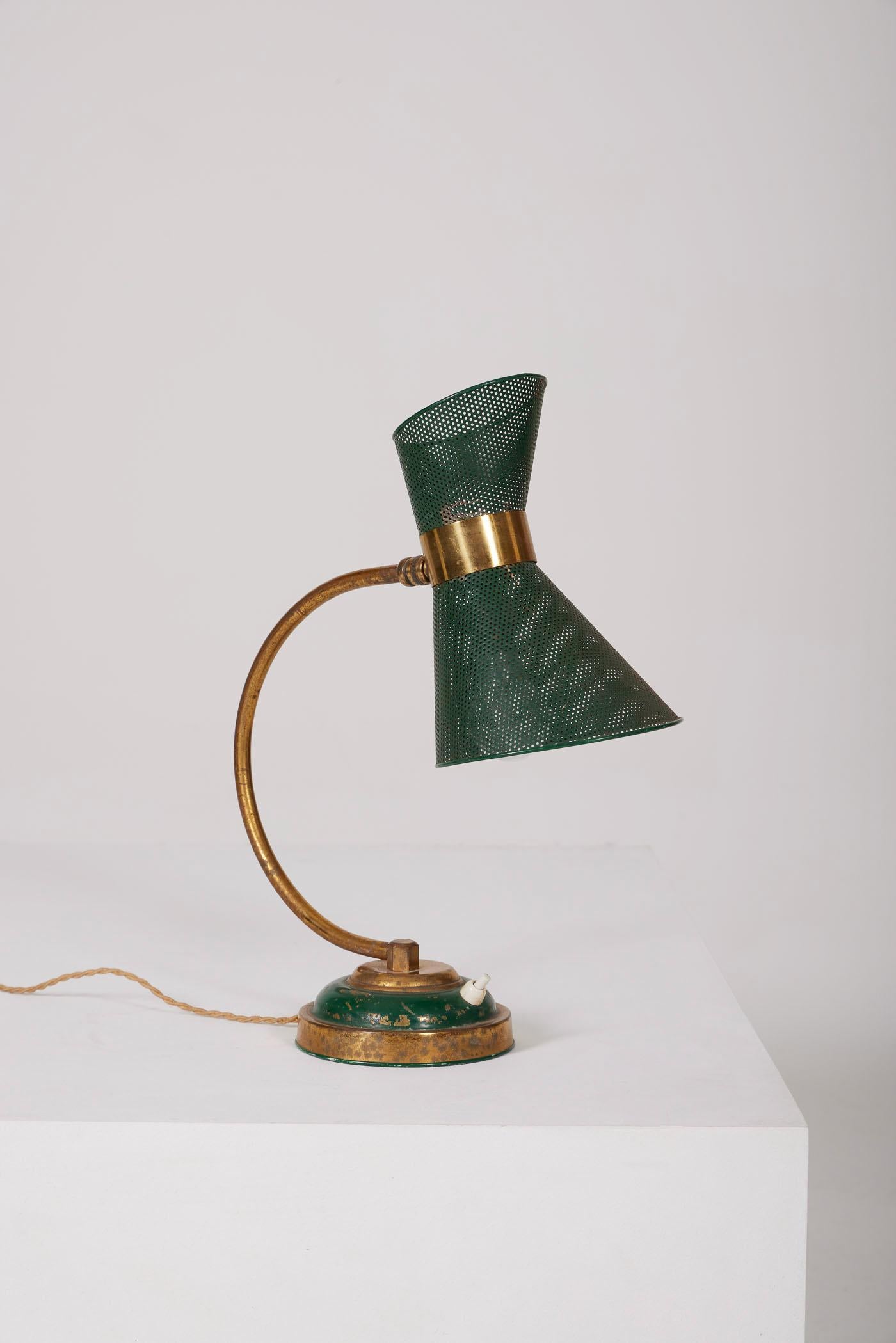 Brass and metal lamp For Sale 2