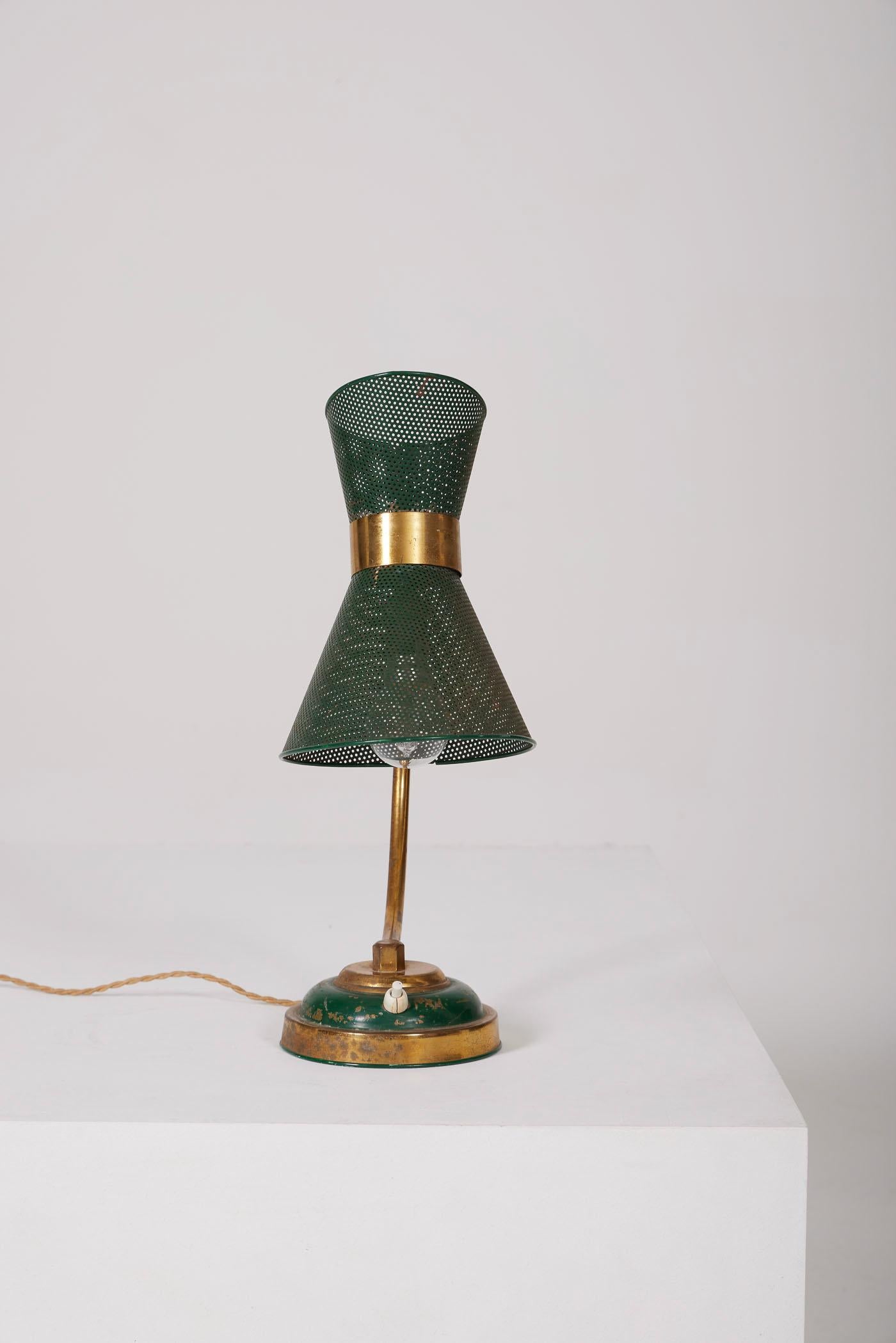 Brass and metal lamp For Sale 3