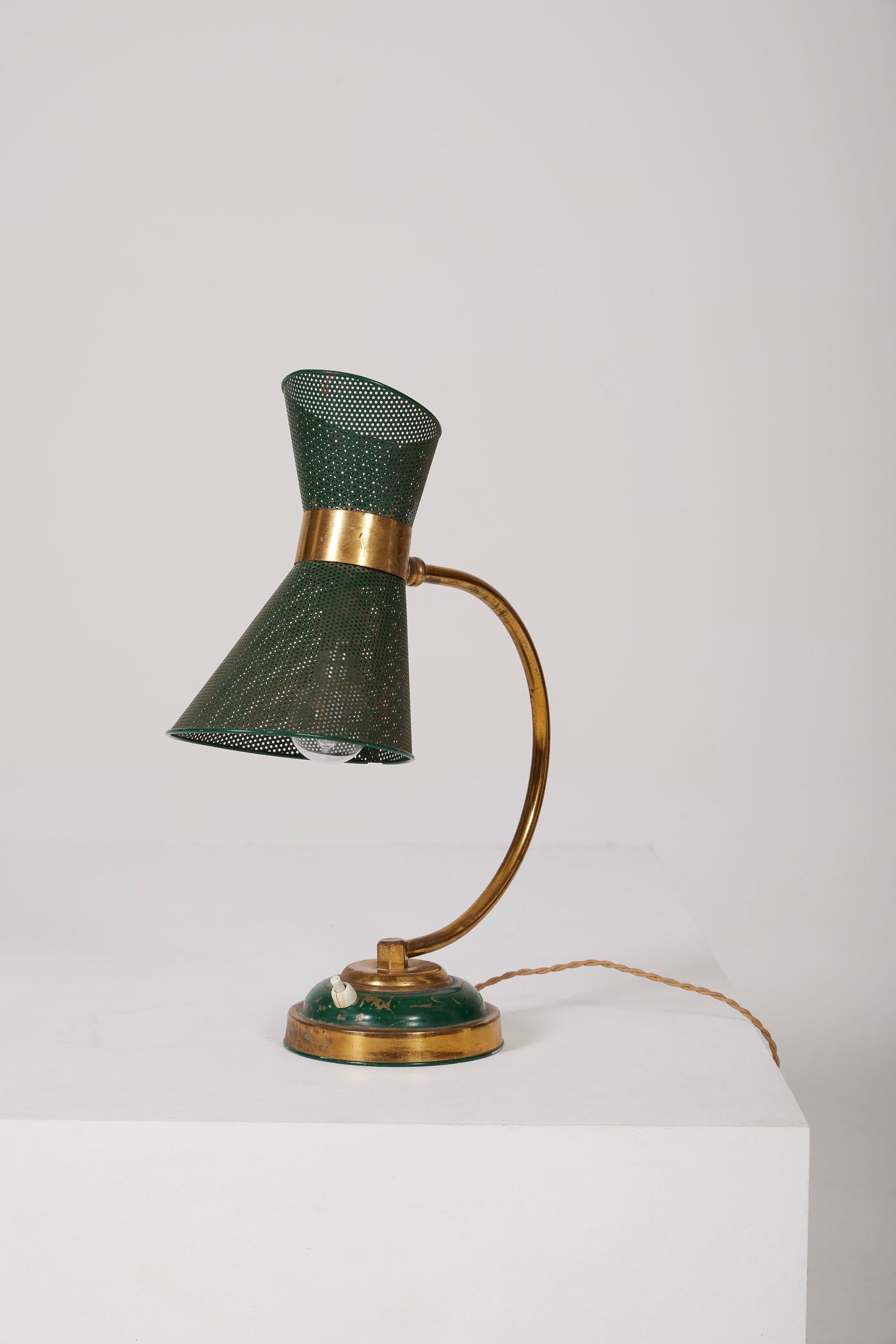 Brass and metal lamp For Sale 4