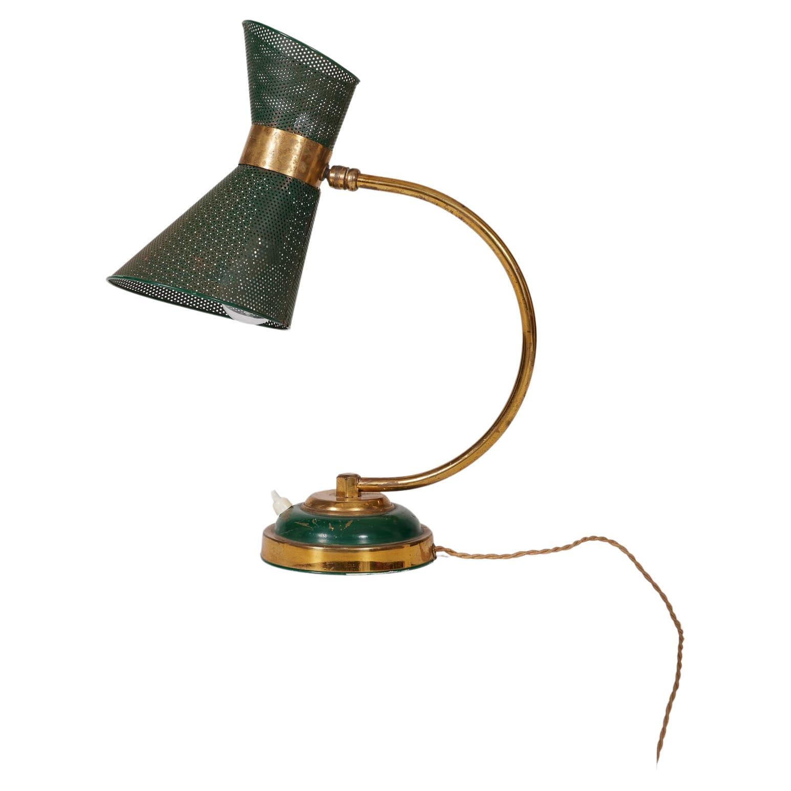 Brass and metal lamp For Sale