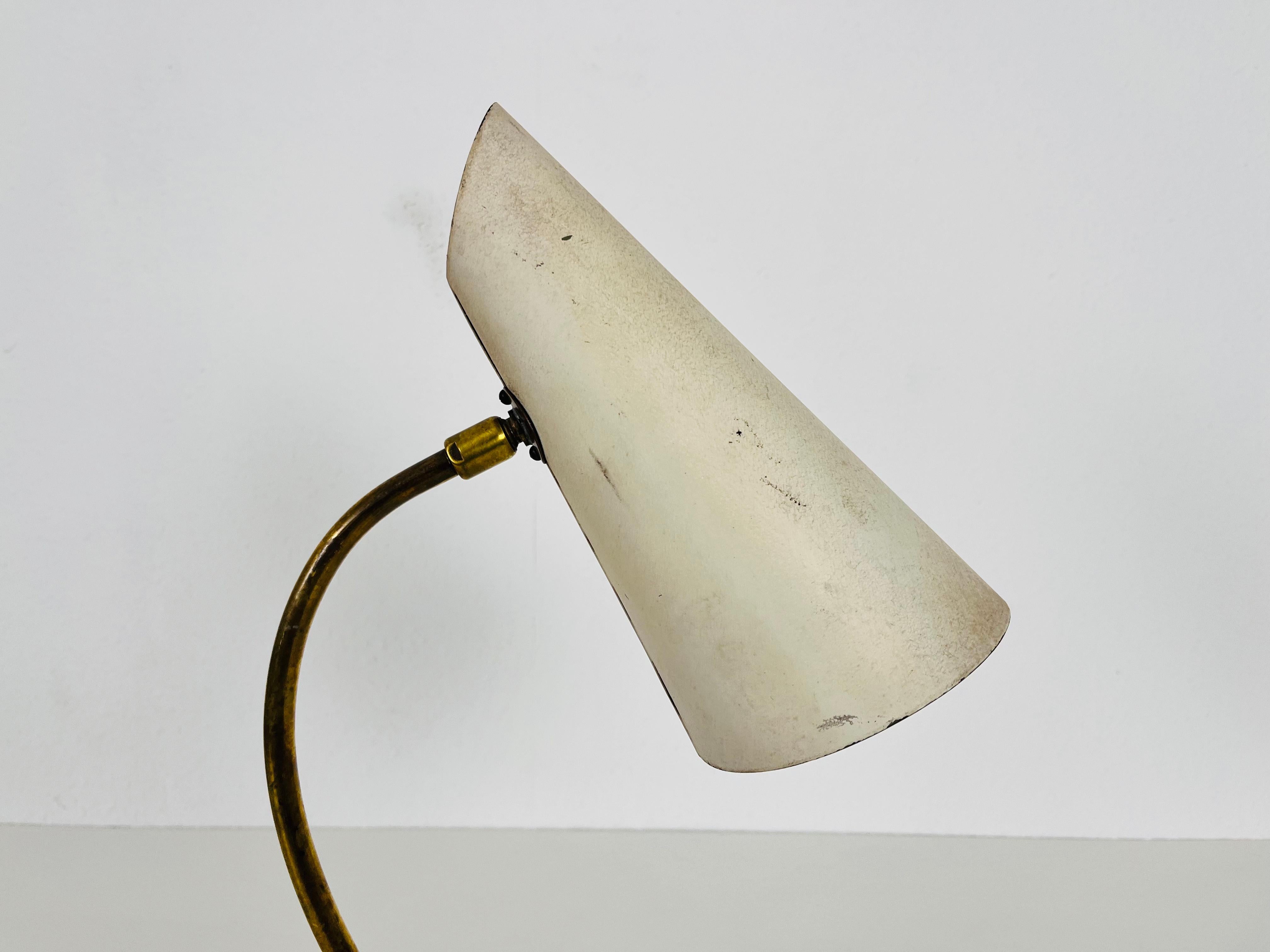 Brass and Metal Table Lamp by Louis Kalff, 1950s For Sale 2