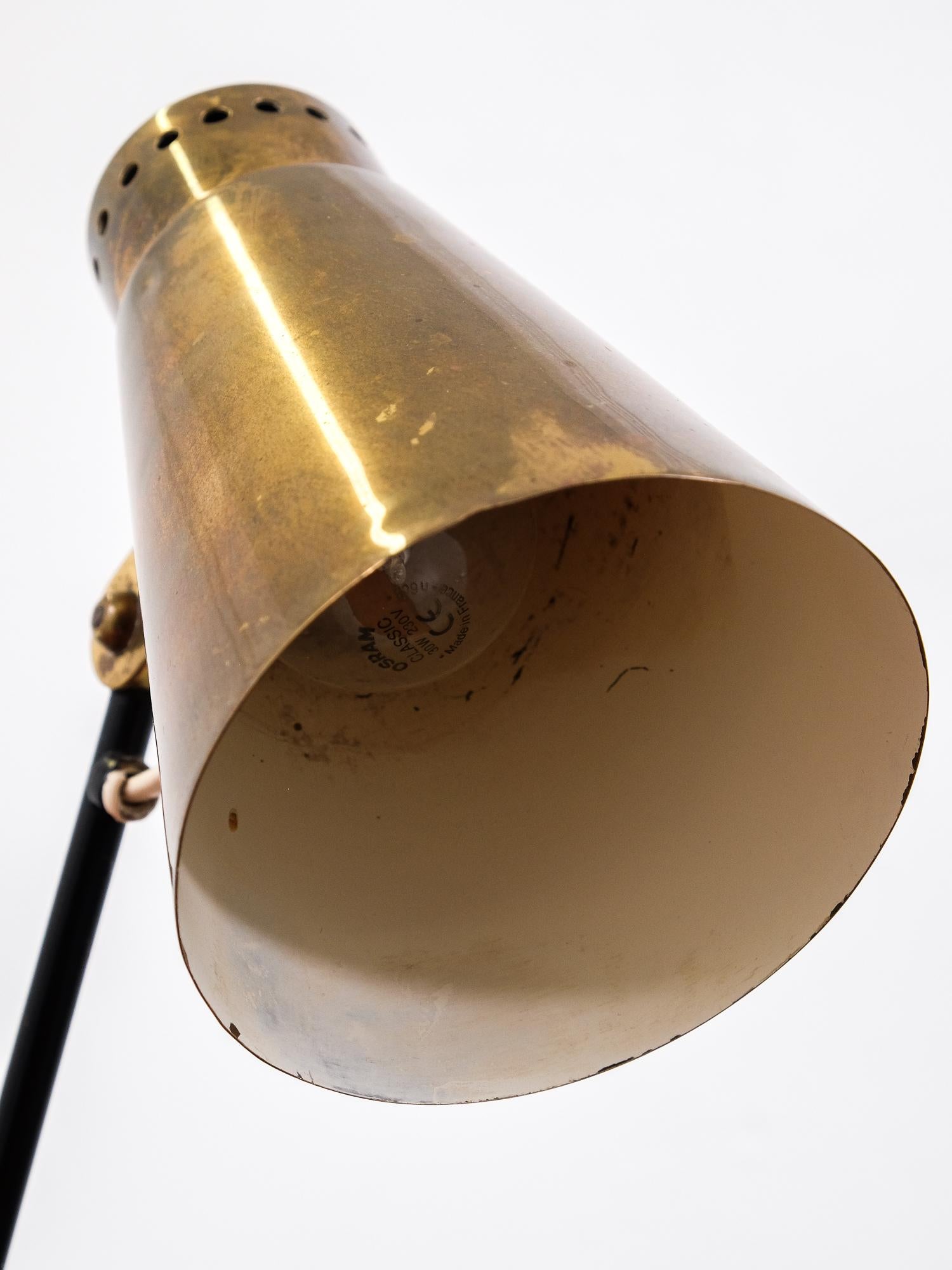 Brass and Metal Table or Wall Lamp Model 'Ev70' by Itsu, Finland, 1950s 3