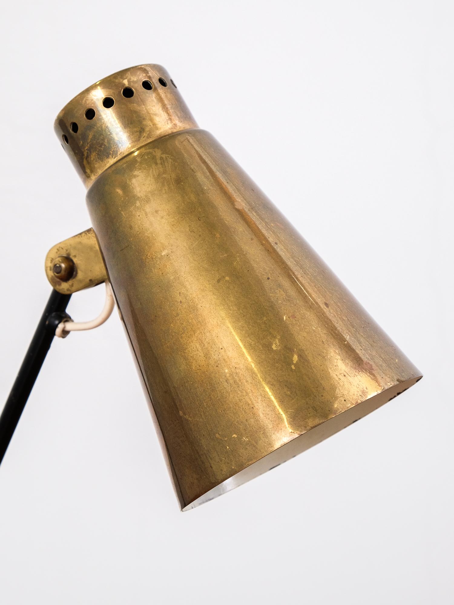 Brass and Metal Table or Wall Lamp Model 'Ev70' by Itsu, Finland, 1950s 2