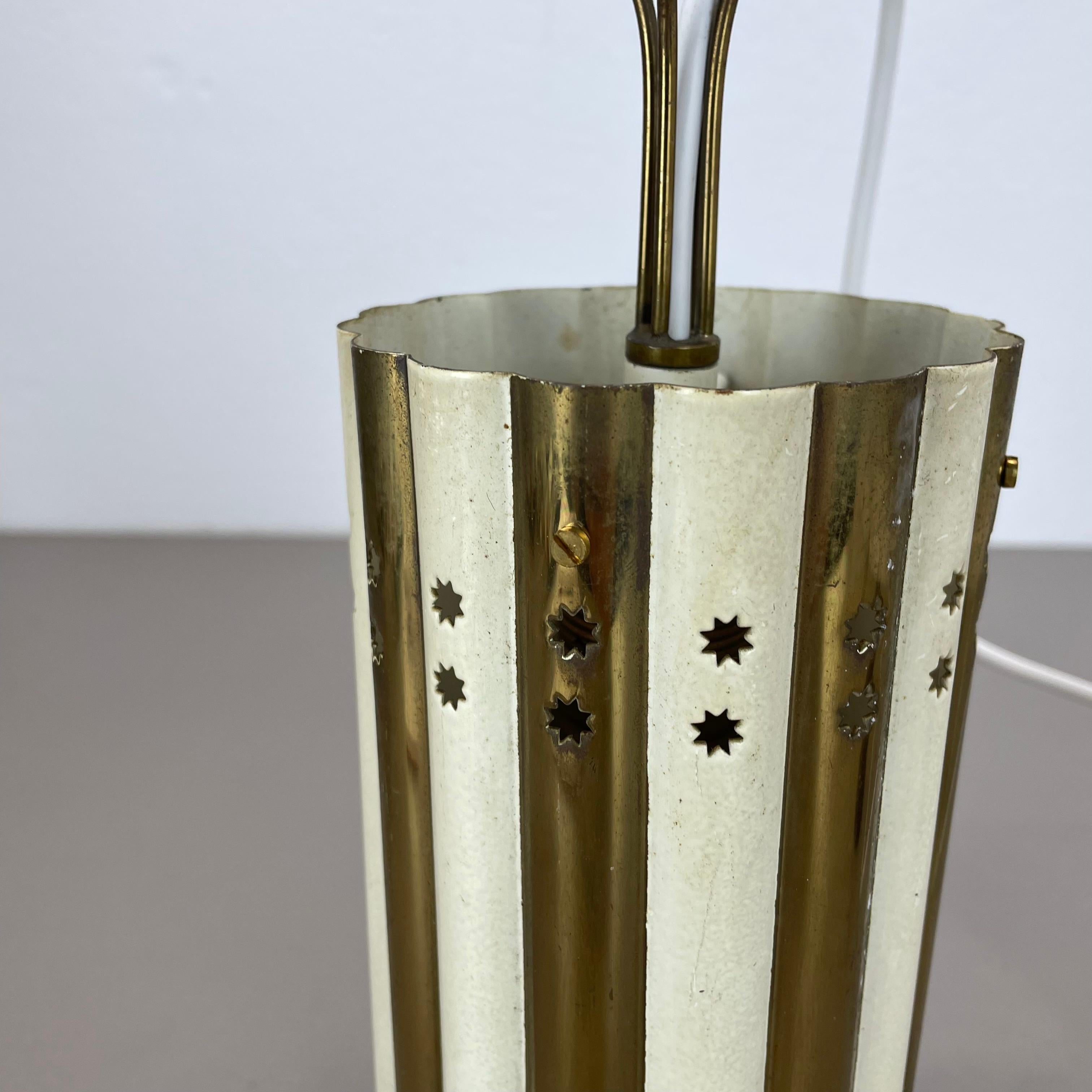 Brass and Metal Tube Hanging Light Vereinigte Werkstätten München, Germany, 1950 For Sale 9