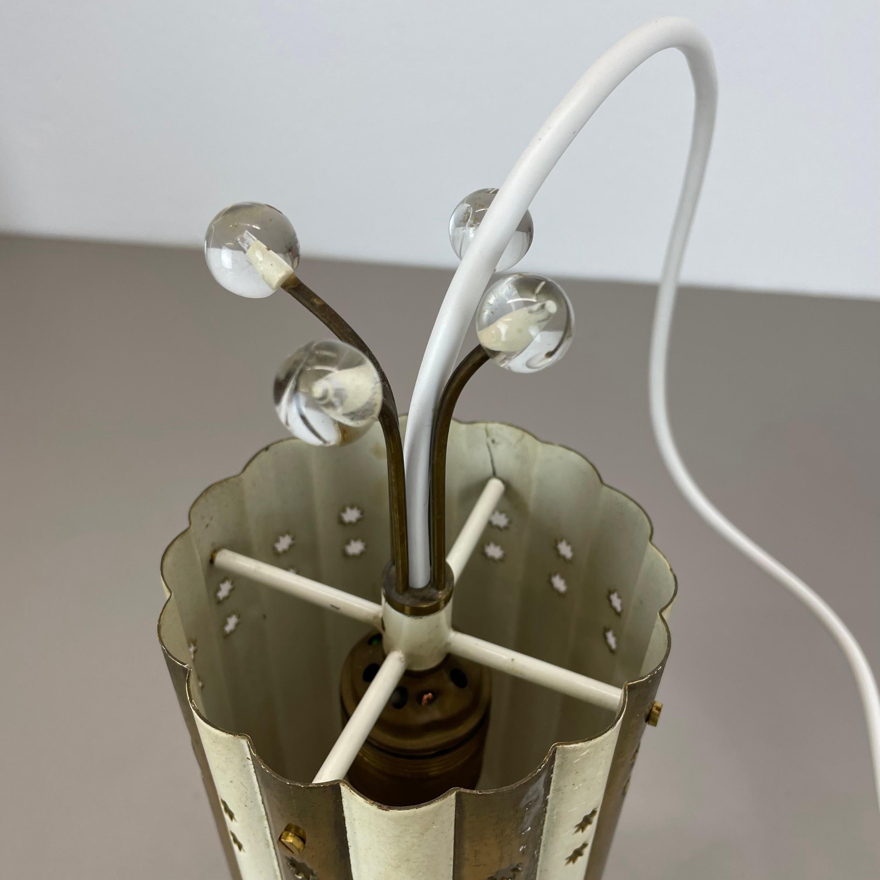 Brass and Metal Tube Hanging Light Vereinigte Werkstätten München, Germany, 1950 For Sale 11