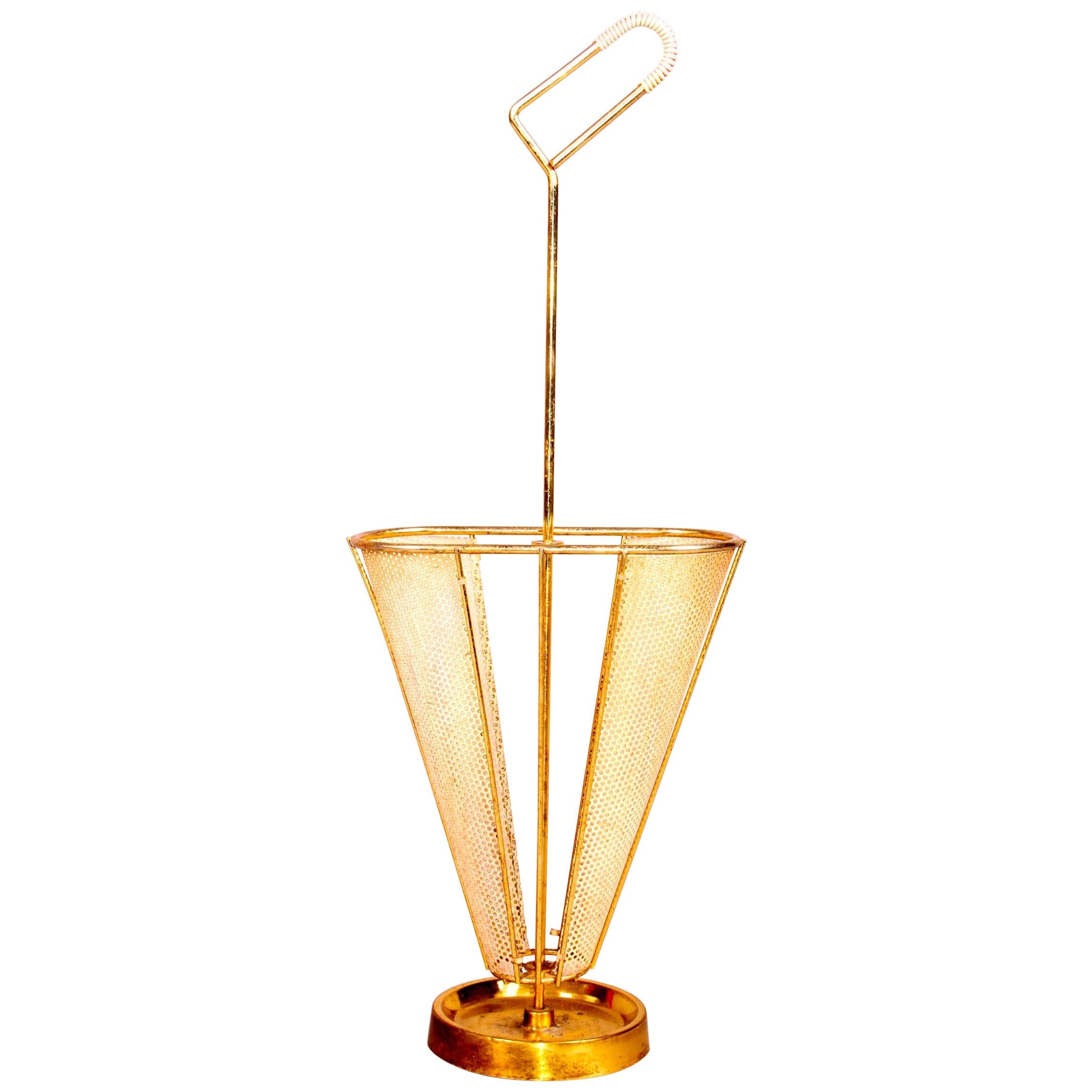 Brass and Metal Umbrella Holder For Sale at 1stDibs