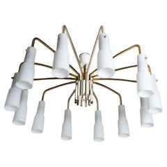 Monture encastrée en laiton et verre dépoli de Hillebrand, 1960