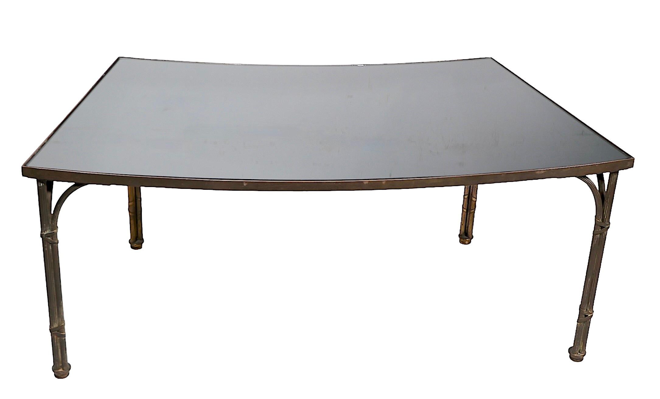 Brass and Mirror Coffee Table att. to Maison  Jansen For Sale 7