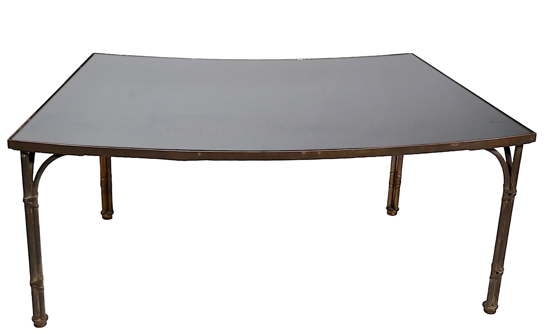 Brass and Mirror Coffee Table att. to Maison  Jansen For Sale 9