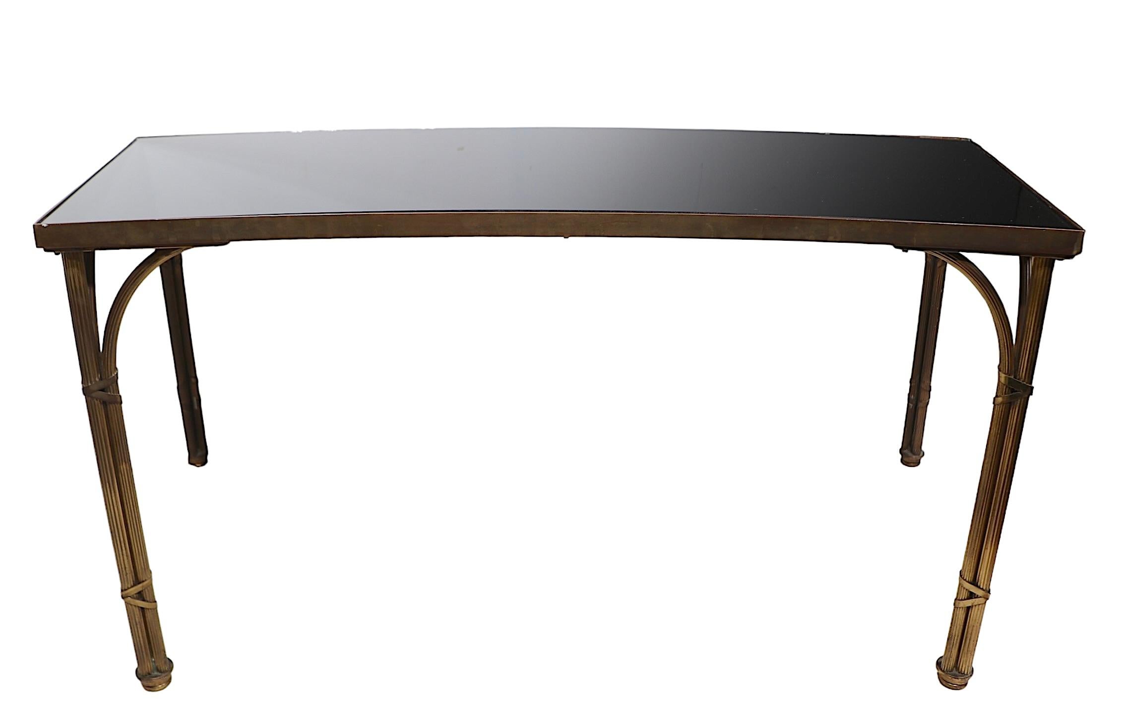 Brass and Mirror Coffee Table att. to Maison  Jansen In Good Condition For Sale In New York, NY