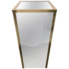 Brass and Mirror Pedestal