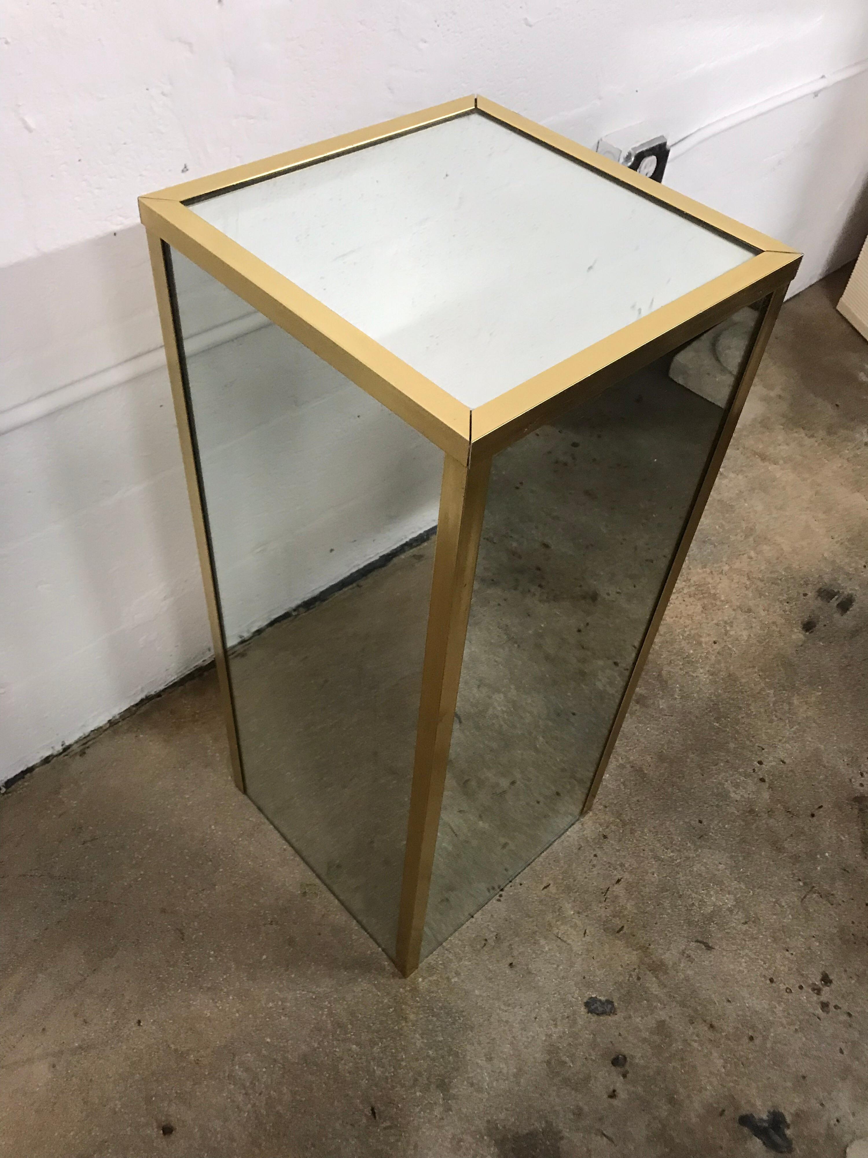 Brass and Mirror Pedestal  1