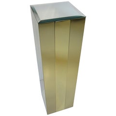 Brass and Mirror Pedestal in the Style of Jere / Evans