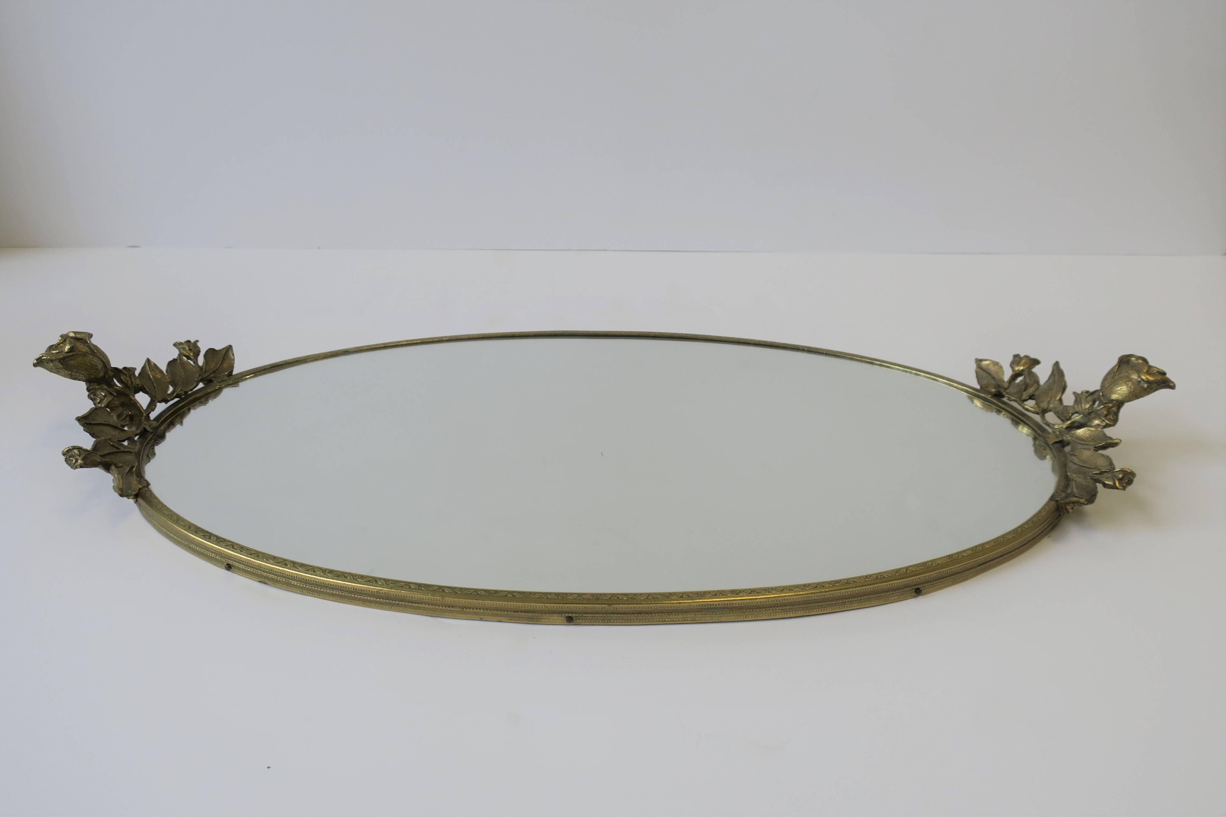Mid-20th Century Brass and Mirror Vanity Tray, ca. 1960s