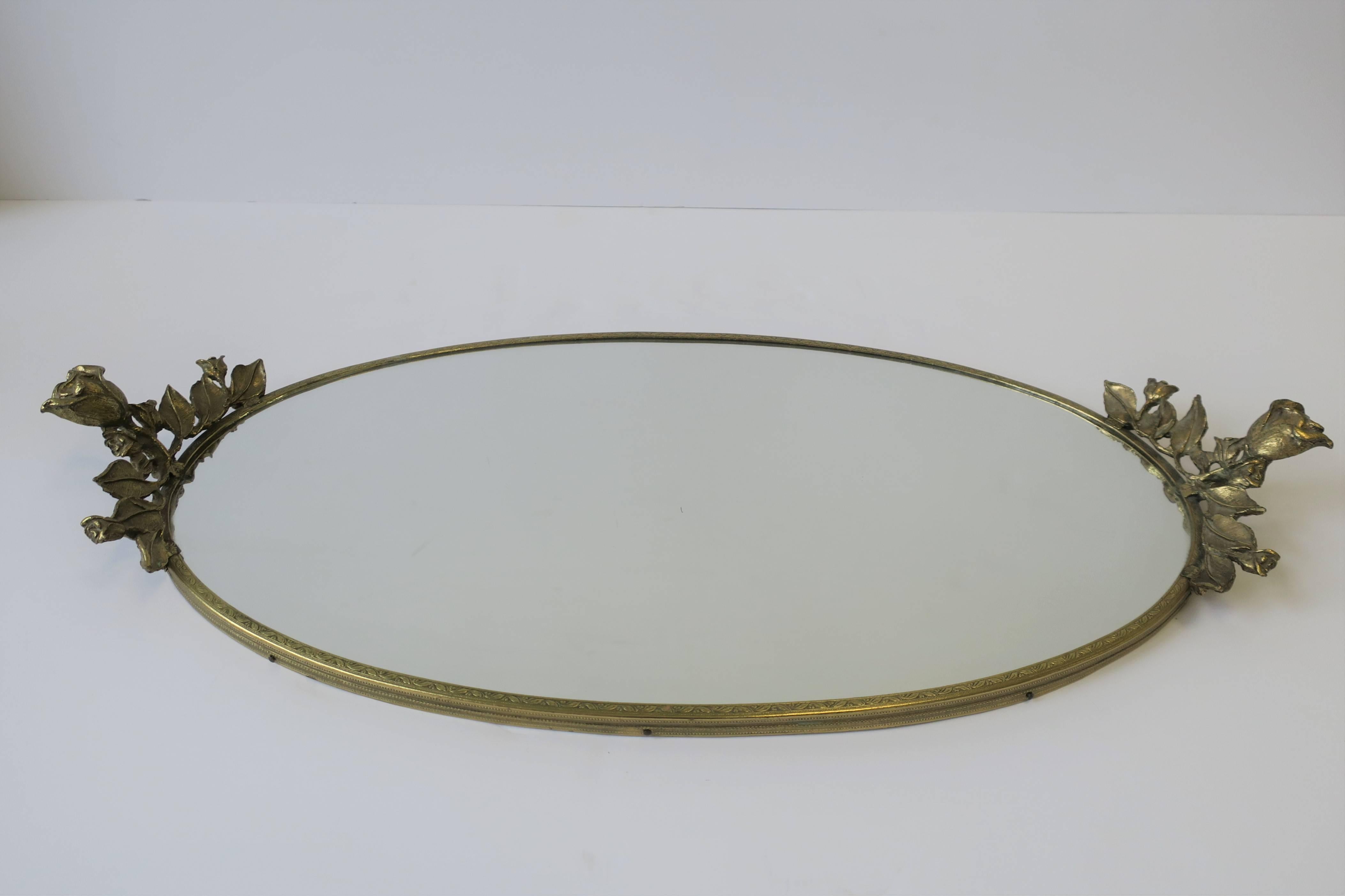 Brass and Mirror Vanity Tray, ca. 1960s 1