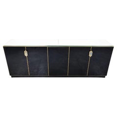 Brass and mirrored maison jansen sideboard, 1970s 