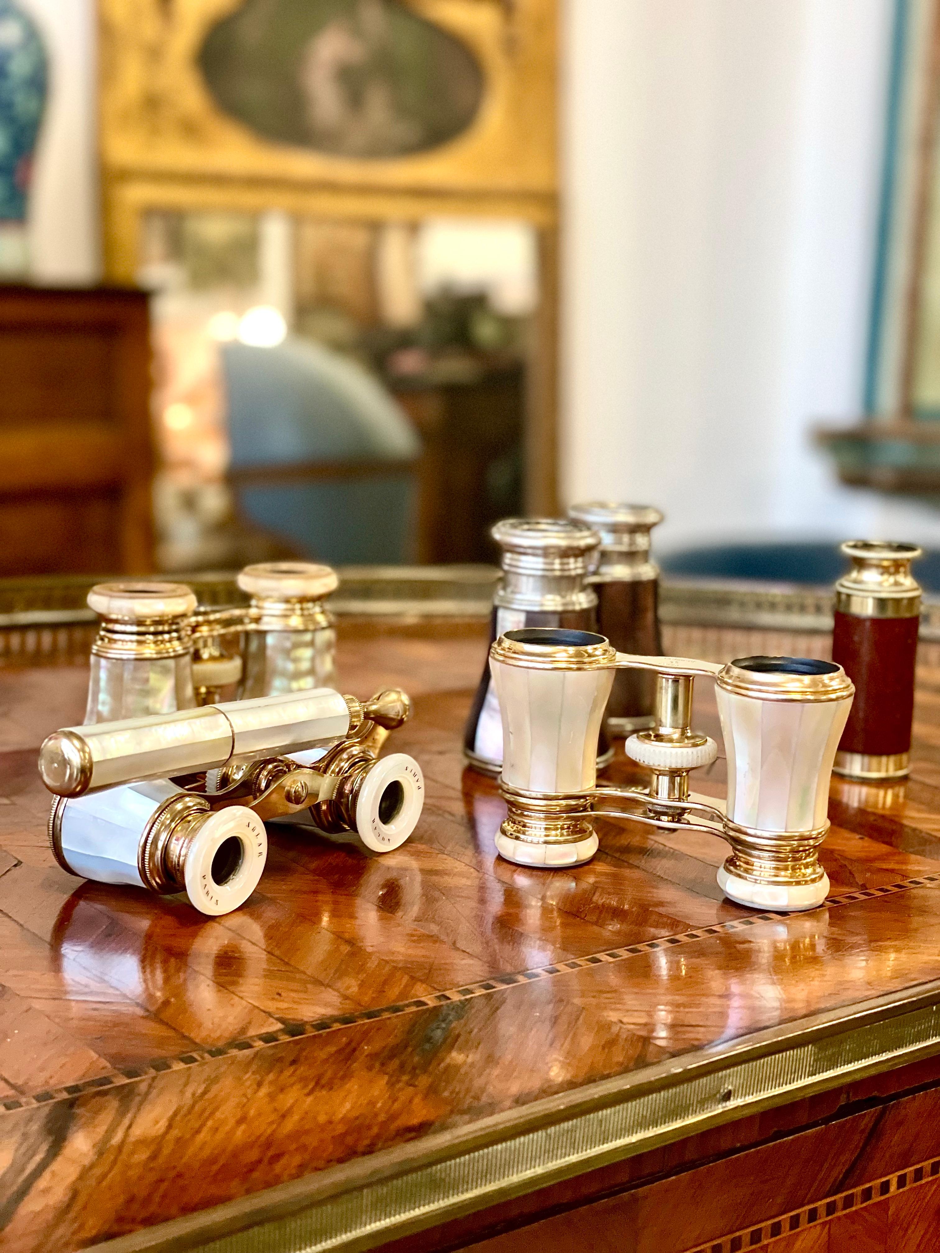 Brass and Mother of Pearl Opera Glasses For Sale 2